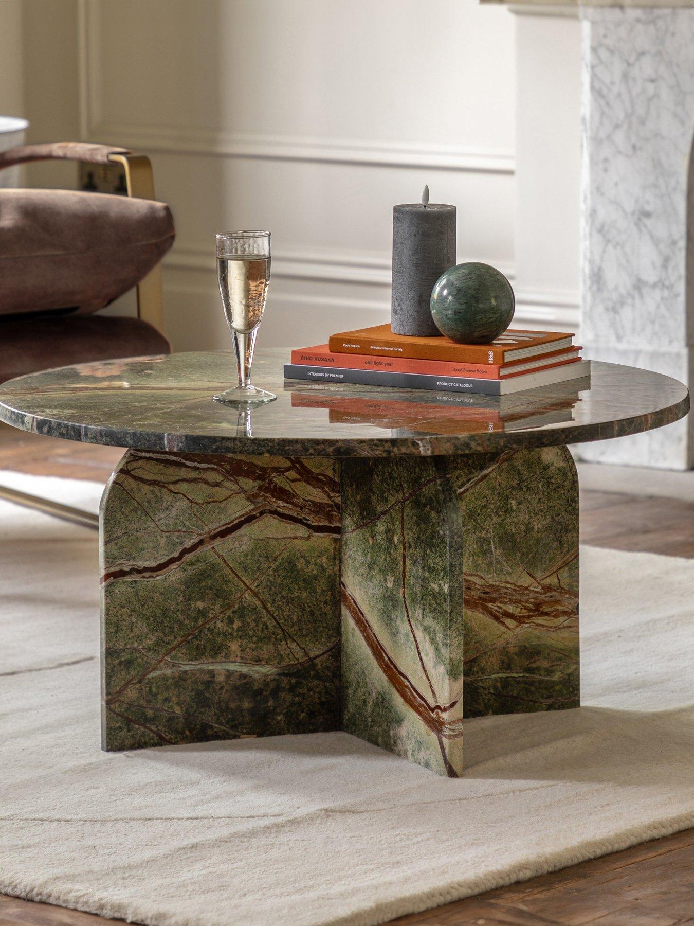 Image of Gallery Direct Amina Ready Assembled Marble Coffee Table - Ember
