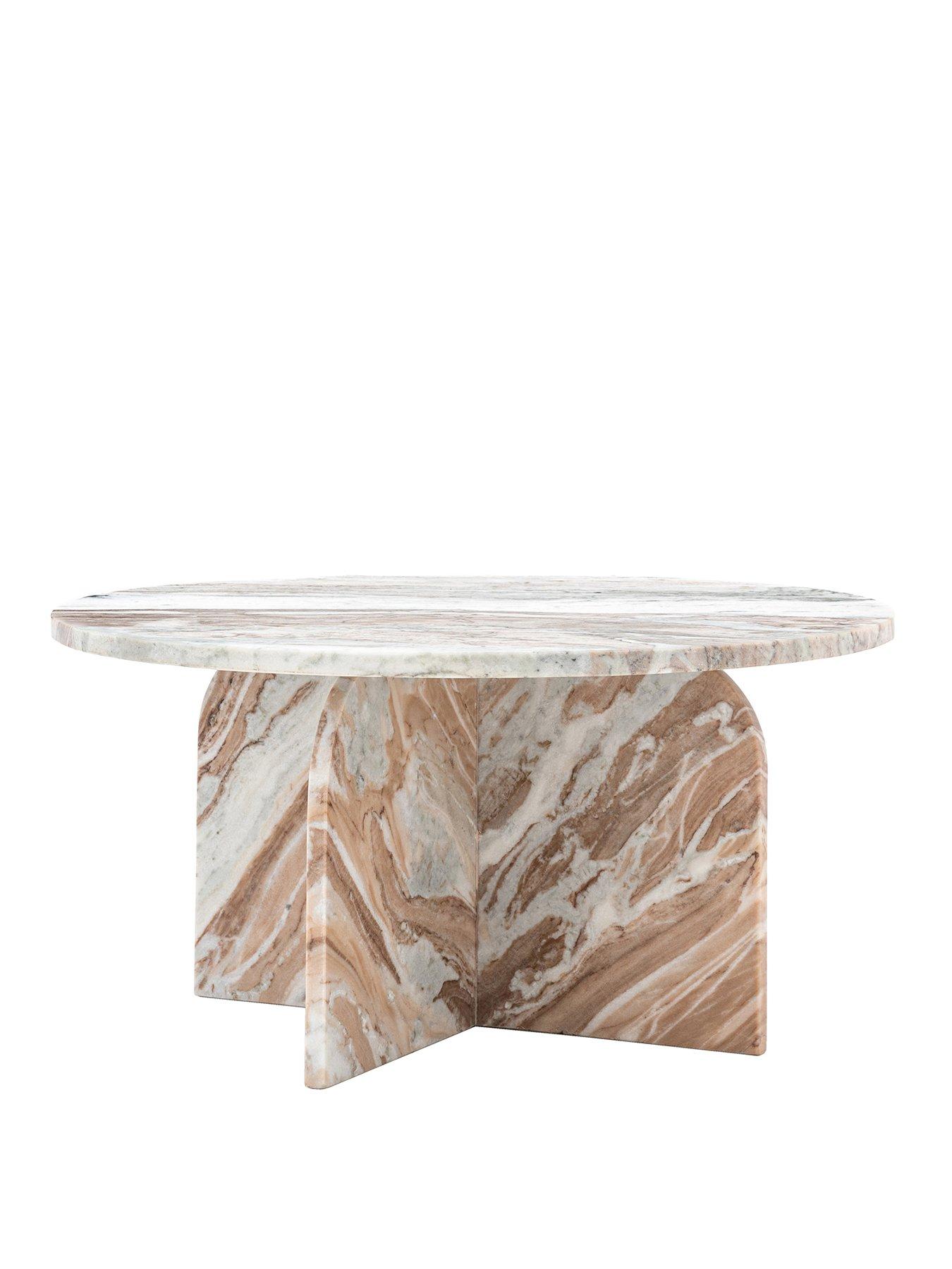 Image 2 of 7 of Gallery Direct Amina Ready Assembled Marble Round&nbsp;Coffee Table - Natural