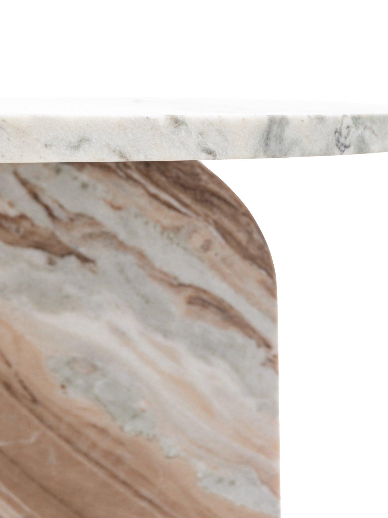 Image 5 of 7 of Gallery Direct Amina Ready Assembled Marble Round&nbsp;Coffee Table - Natural