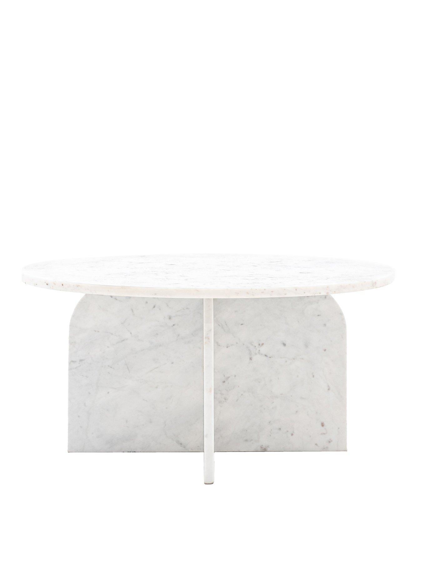 Image 3 of 7 of Gallery Direct Amina Ready Assembled Marble Round Coffee Table - White