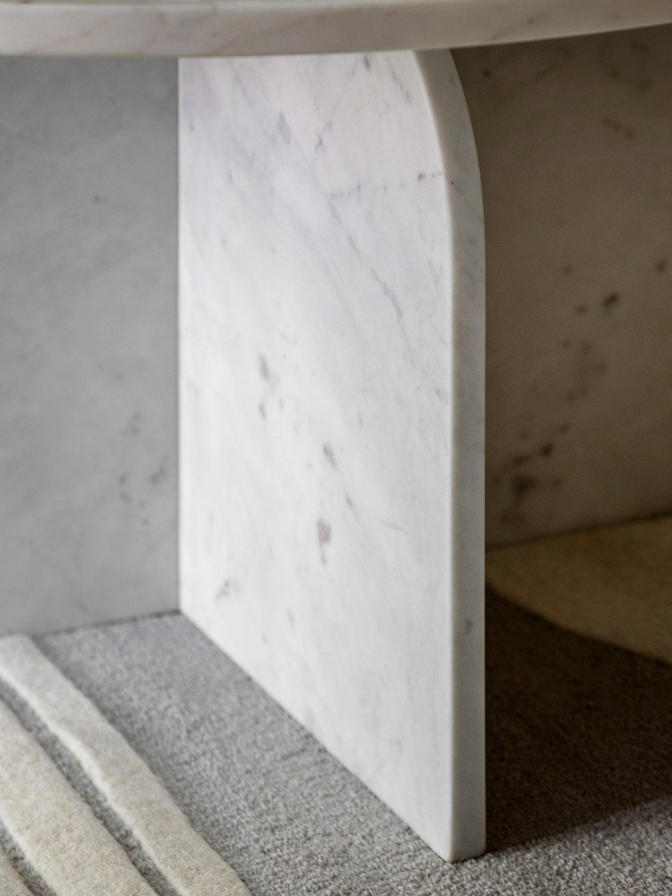 Image 4 of 7 of Gallery Direct Amina Ready Assembled Marble Round Coffee Table - White