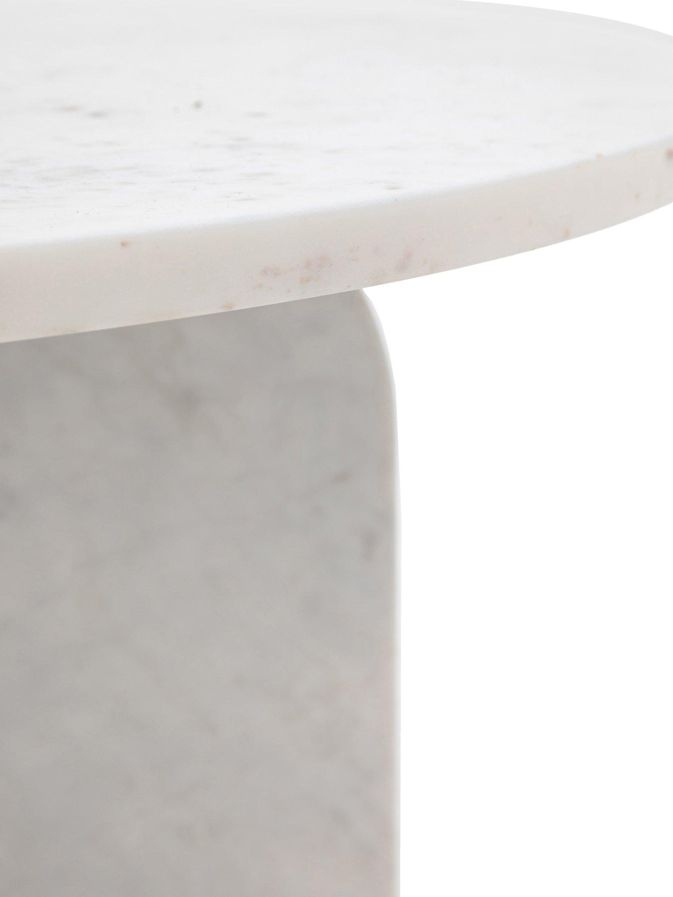 Image 7 of 7 of Gallery Direct Amina Ready Assembled Marble Round Coffee Table - White