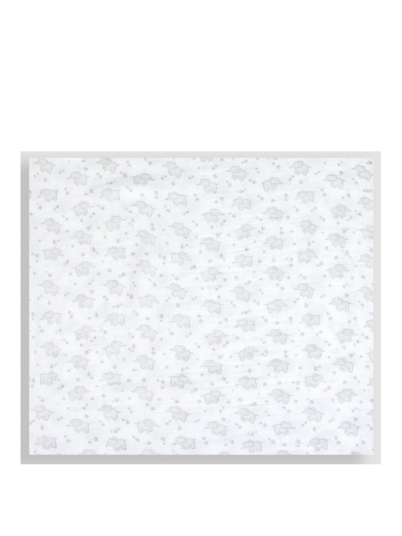 Image 2 of 5 of JoJo Maman Bebe Extra Large Grey Elephant Print Muslin