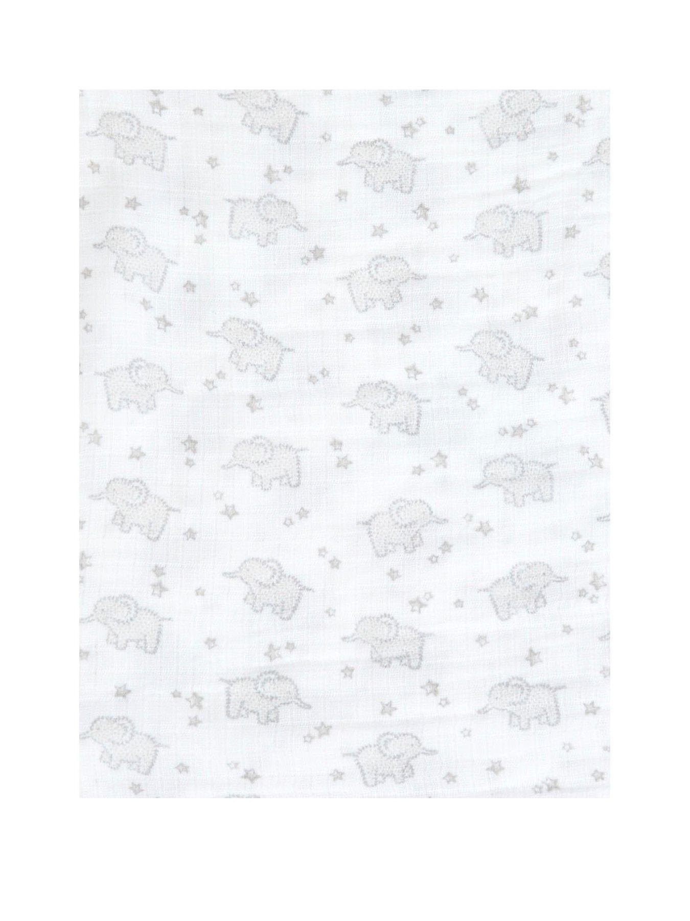 Image 3 of 5 of JoJo Maman Bebe Extra Large Grey Elephant Print Muslin