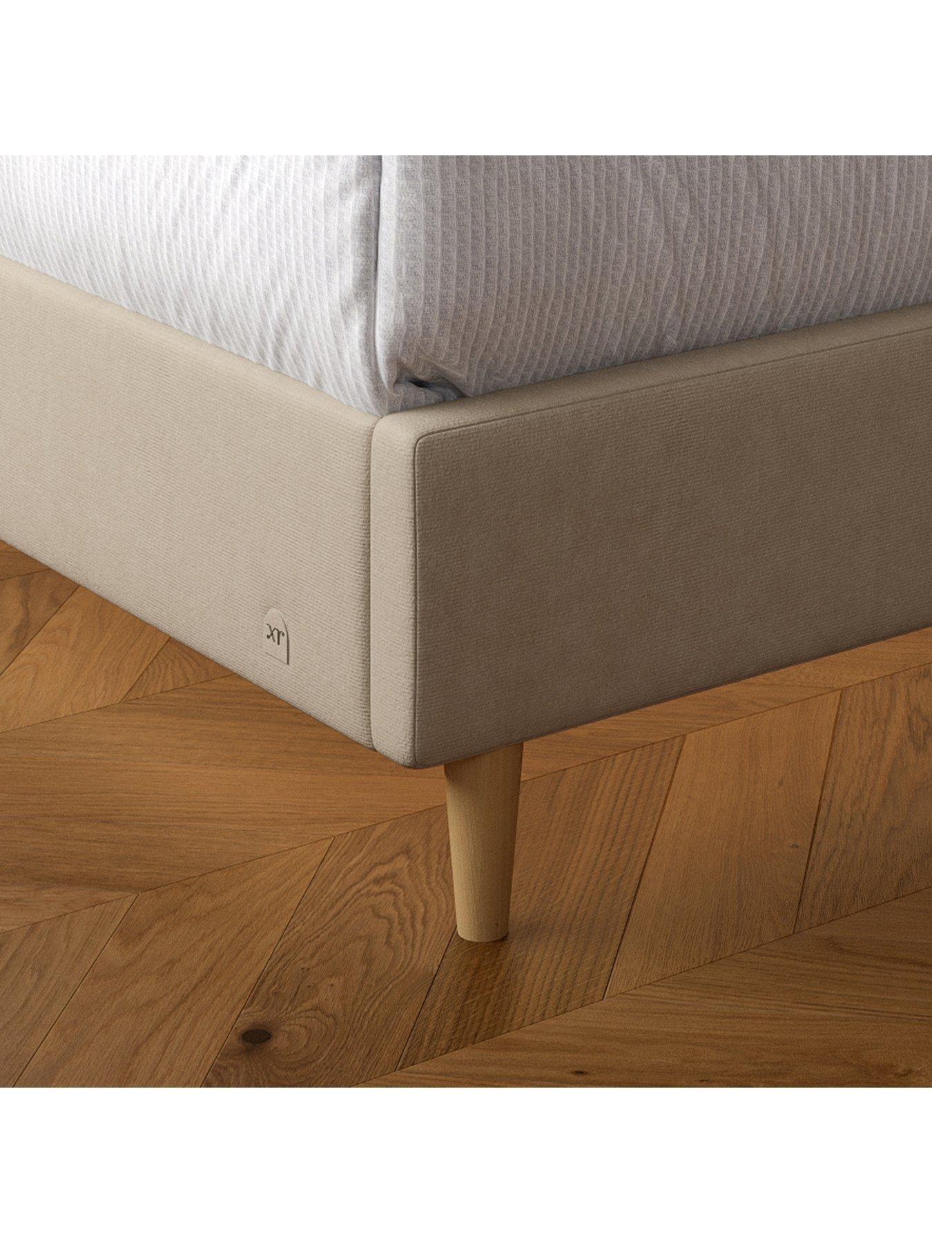 Image 3 of 7 of XR Living Maisie Velvet Bed Frame with Under Frame LED Lights - Natural Stone