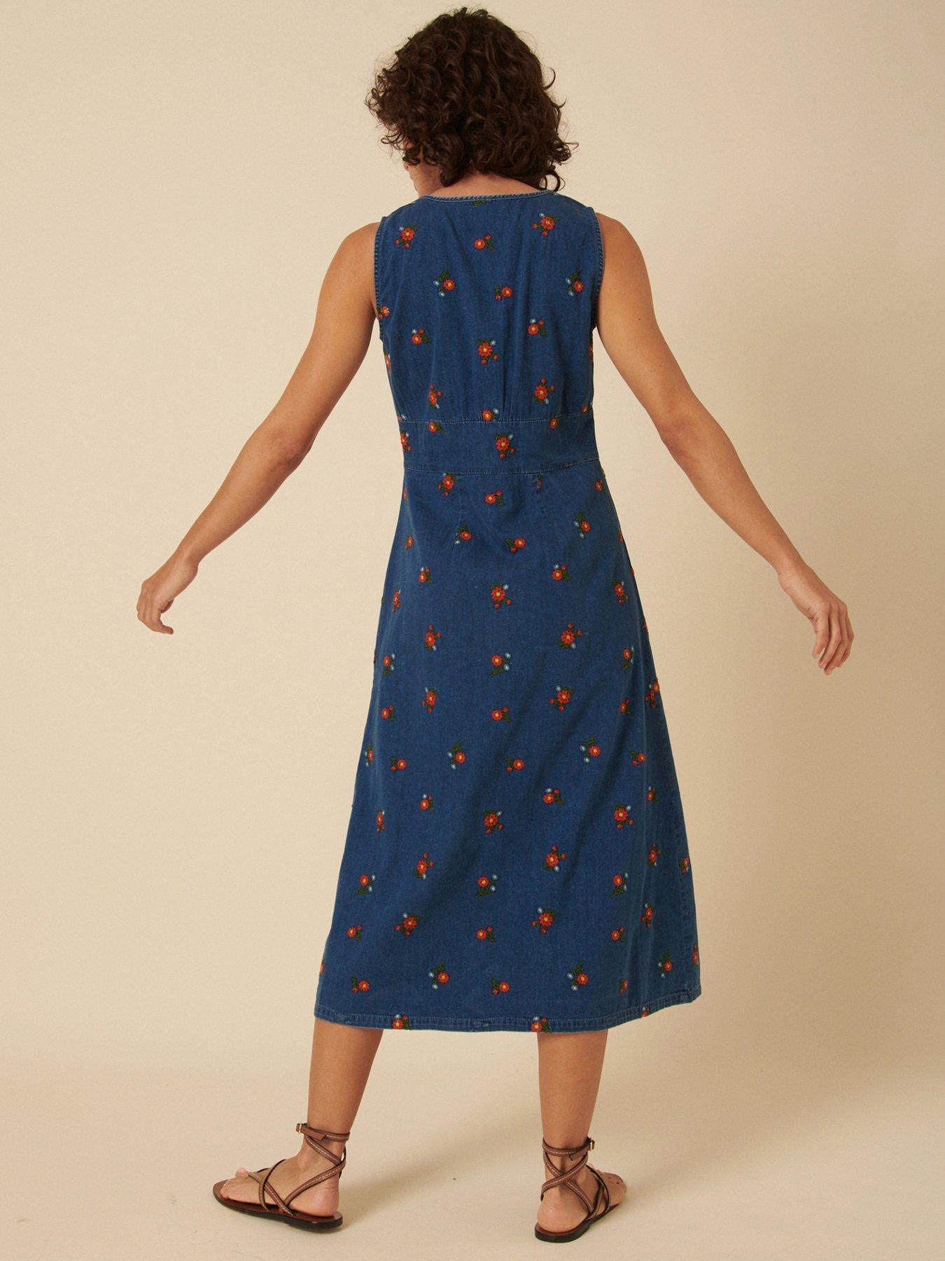 nobodys-child-embroidered-midi-dress-bluestillFront