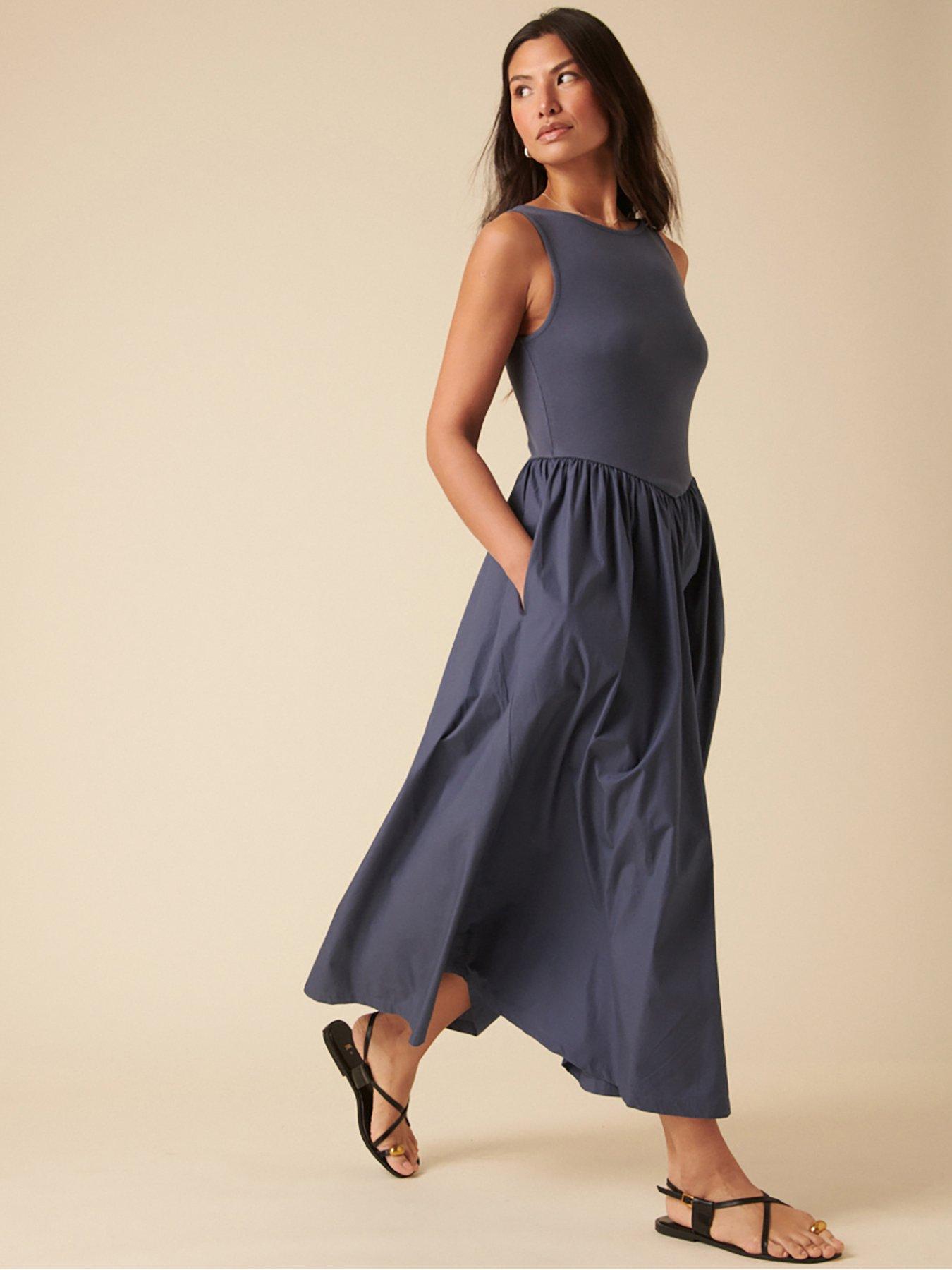 nobodys-child-verity-midi-dress-blueoutfit