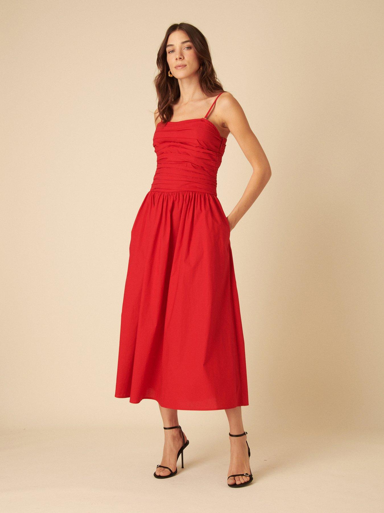 Image of Nobodys Child Felicity Midi Dress - Black - Red