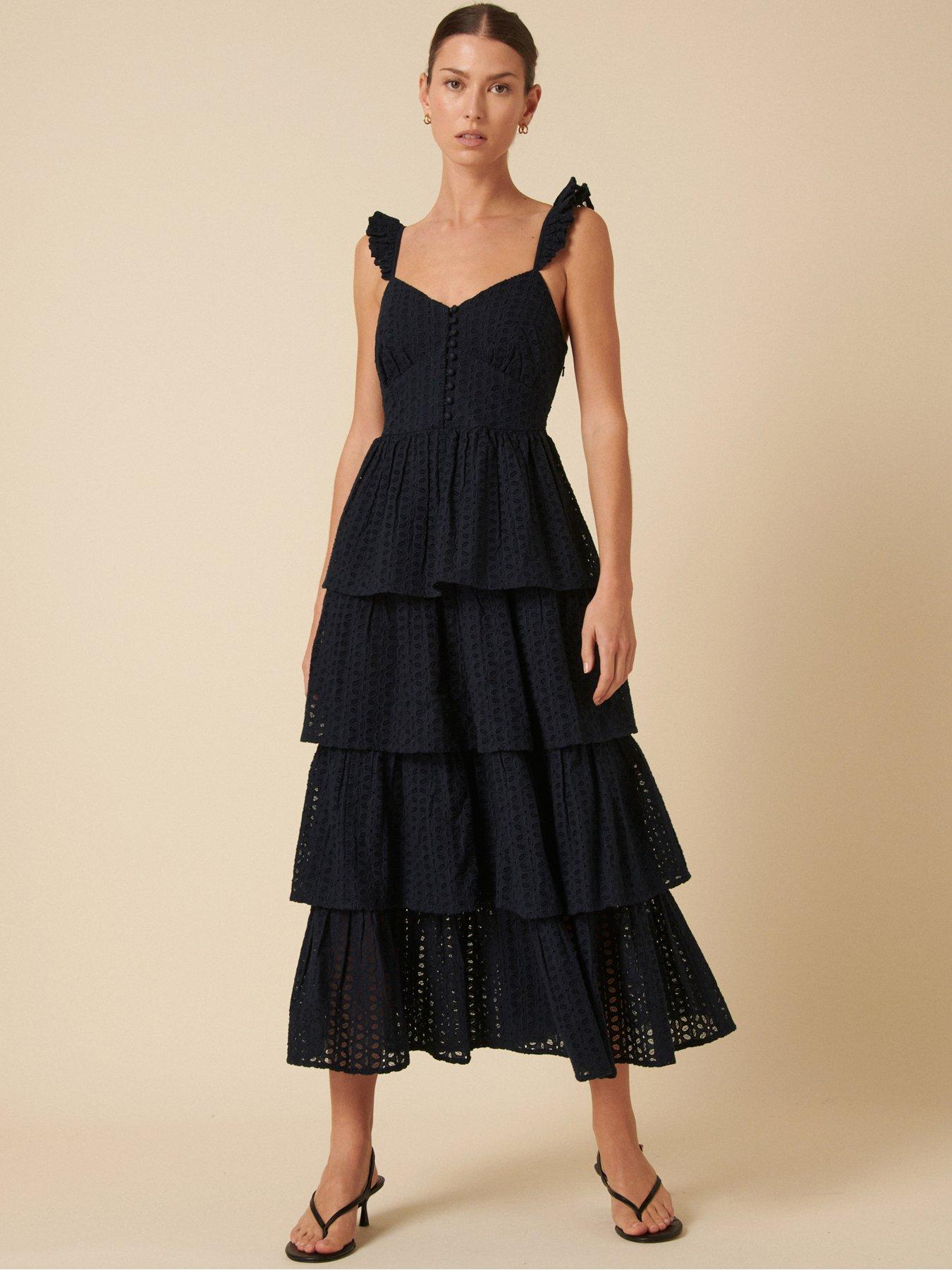 Image of Nobodys Child Rhys Midi Dress - Navy - Blue