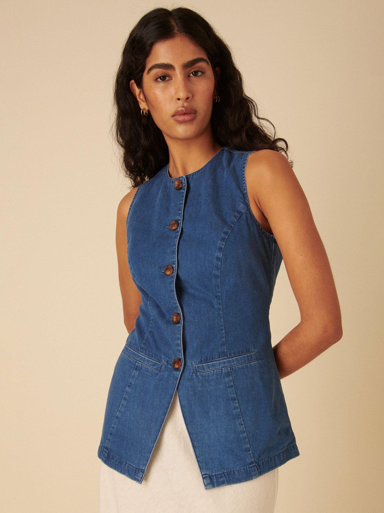 Image 1 of 4 of Nobodys Child Denim Waistcoat - Blue