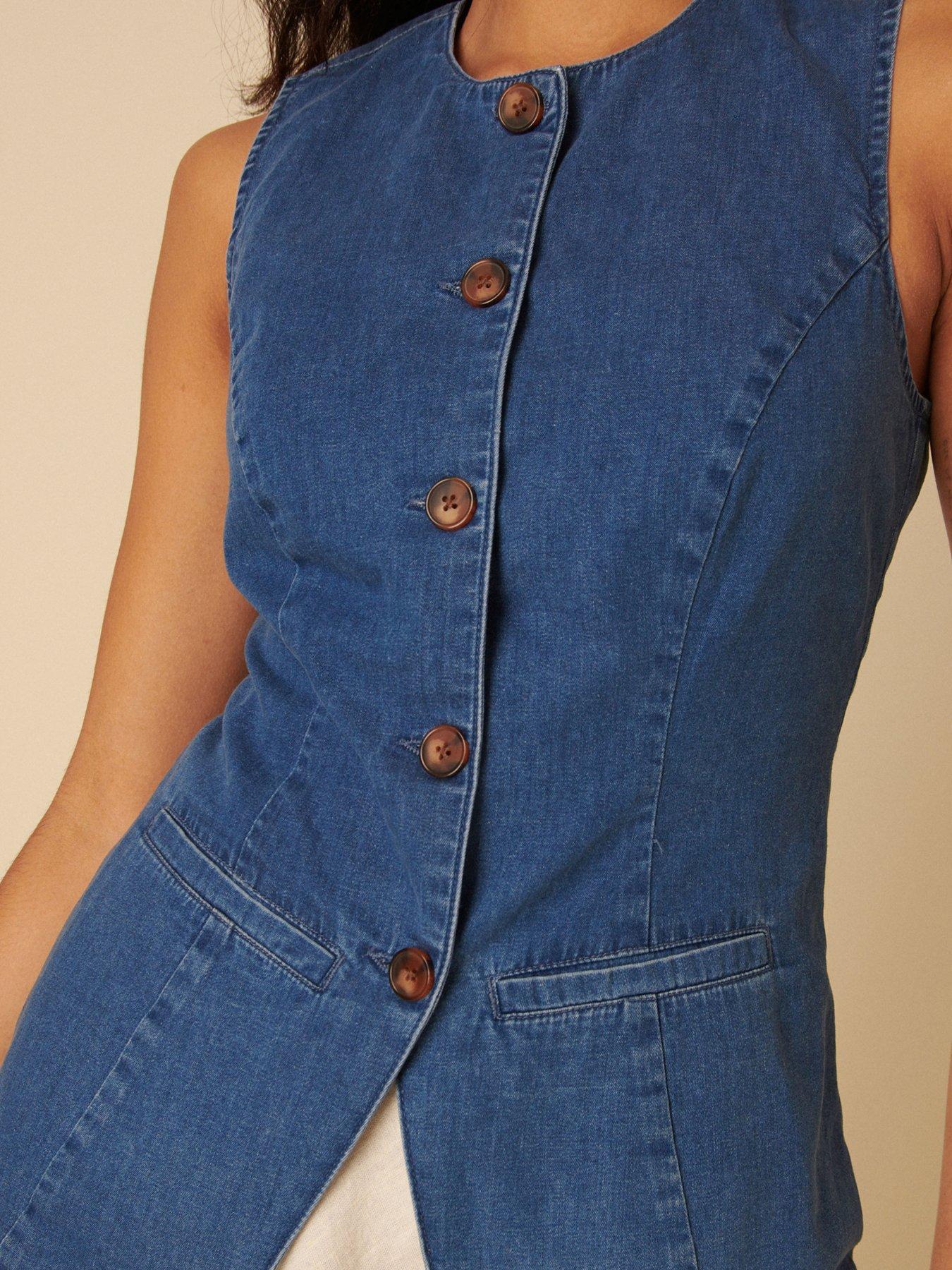 Image 4 of 4 of Nobodys Child Denim Waistcoat - Blue