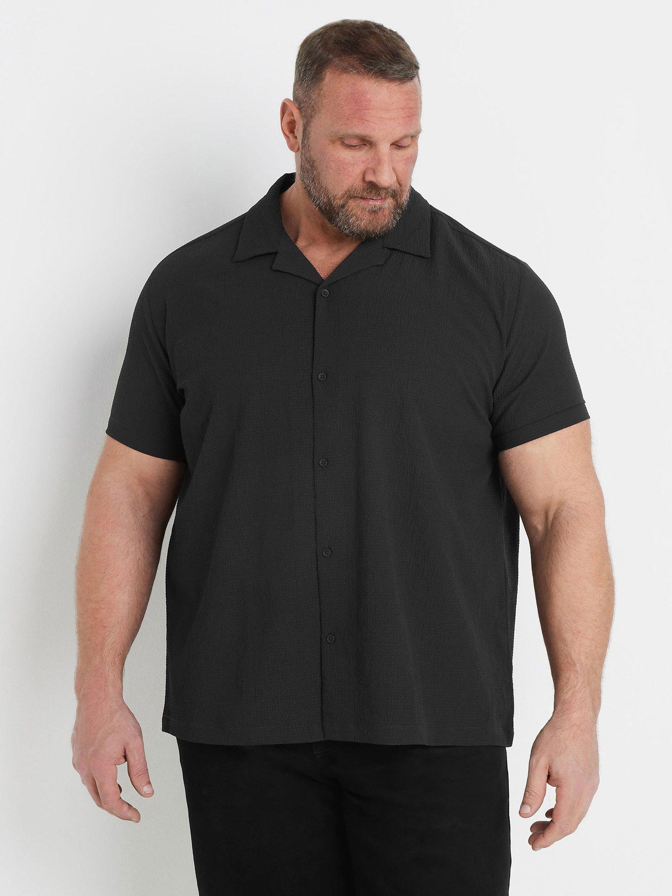 Image 1 of 4 of BadRhino Seersucker Short Sleeve Shirt - Black