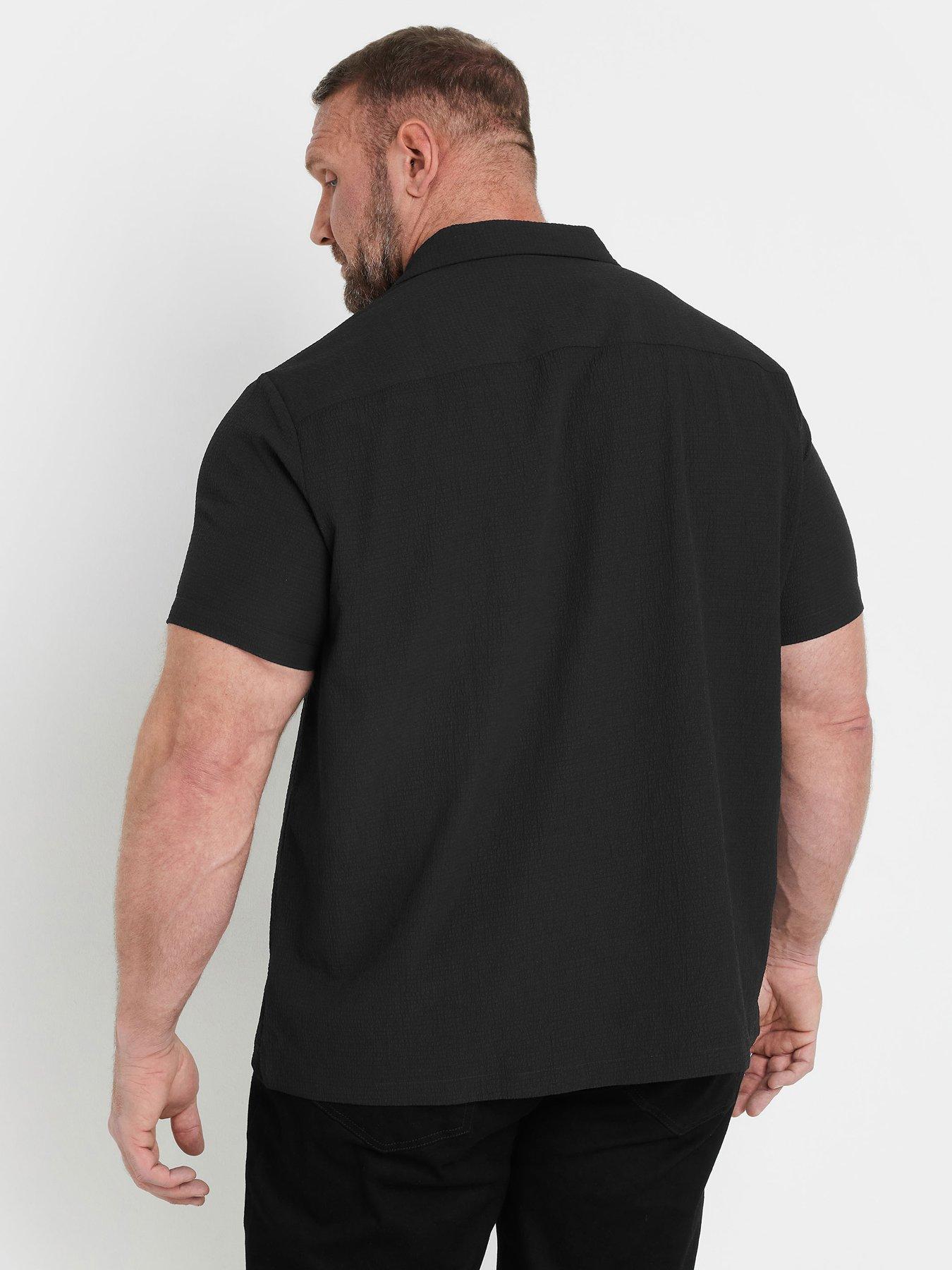Image 2 of 4 of BadRhino Seersucker Short Sleeve Shirt - Black