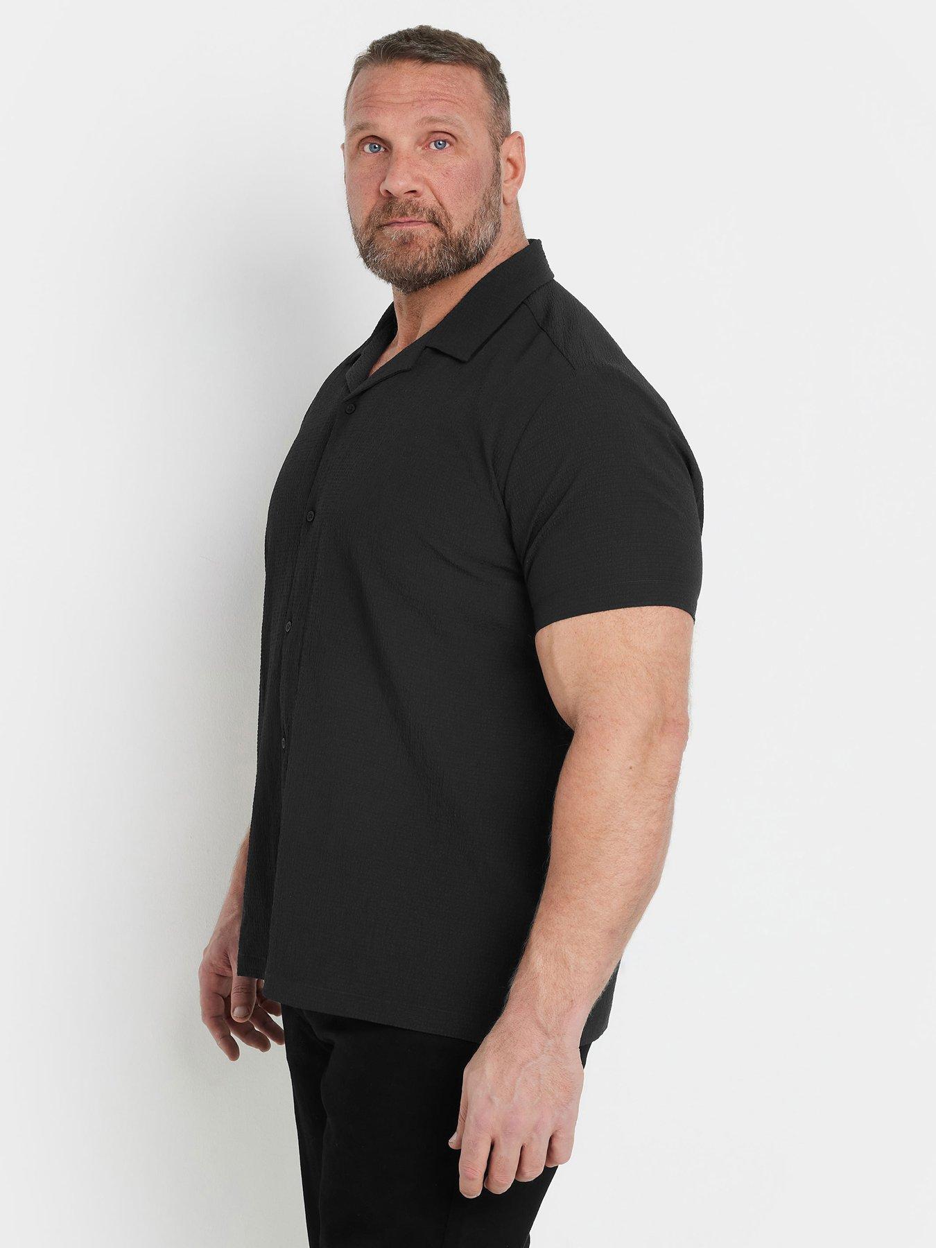 Image 4 of 4 of BadRhino Seersucker Short Sleeve Shirt - Black