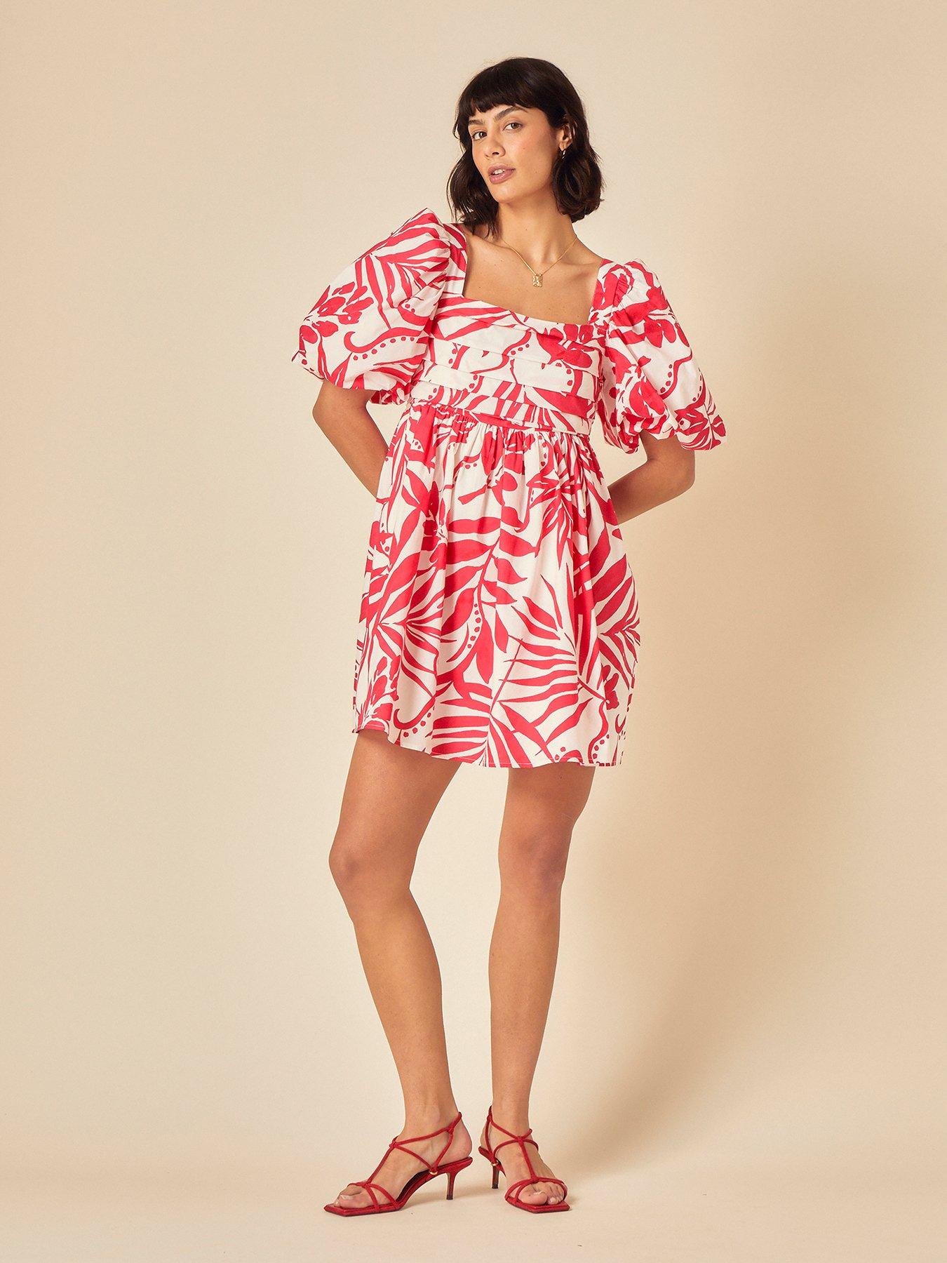 Image of Nobodys Child Nova Abstract Mini Dress - Red