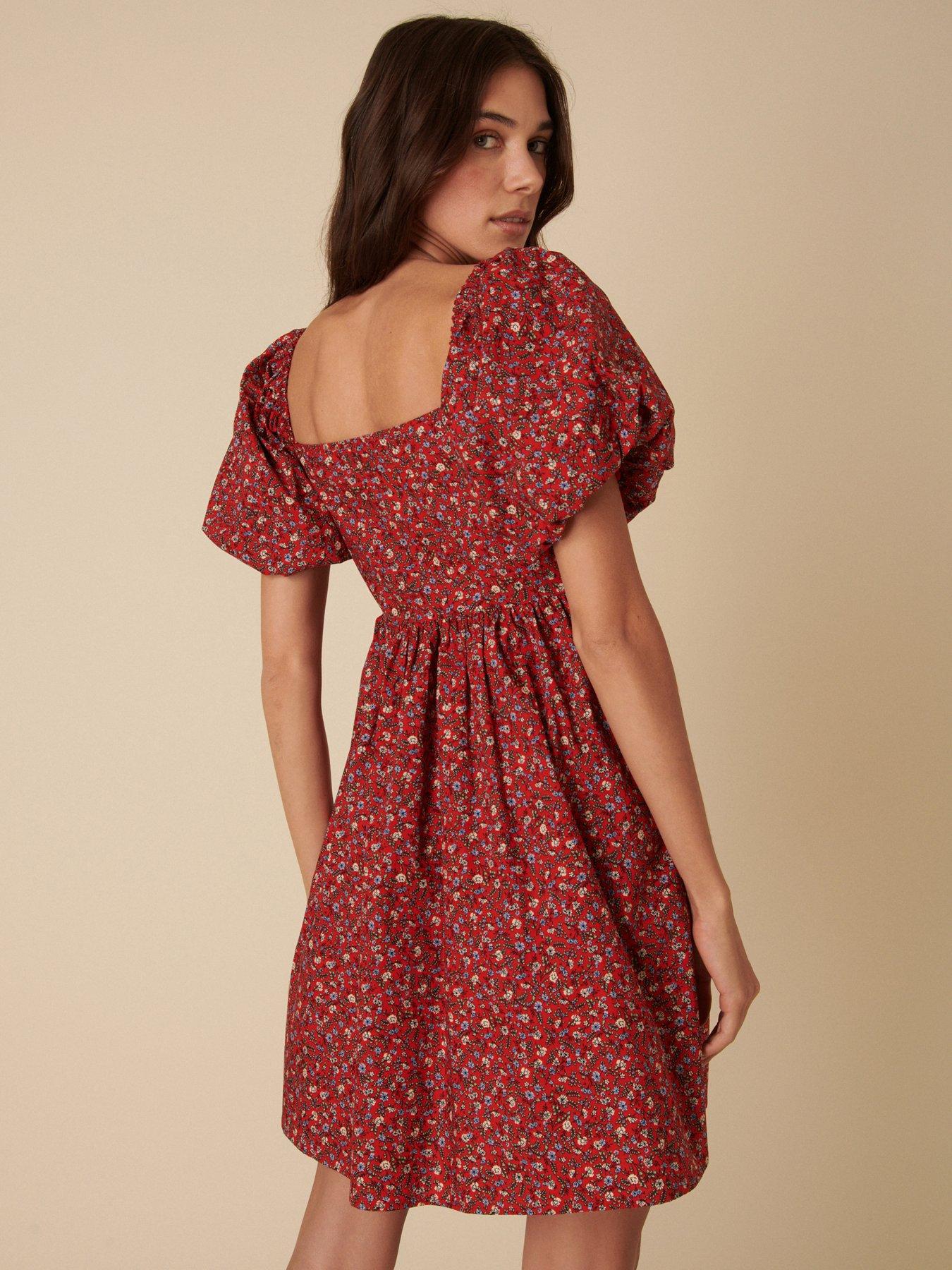 Image 2 of 5 of Nobodys Child Joanna Ditsy Mini Dress - Red
