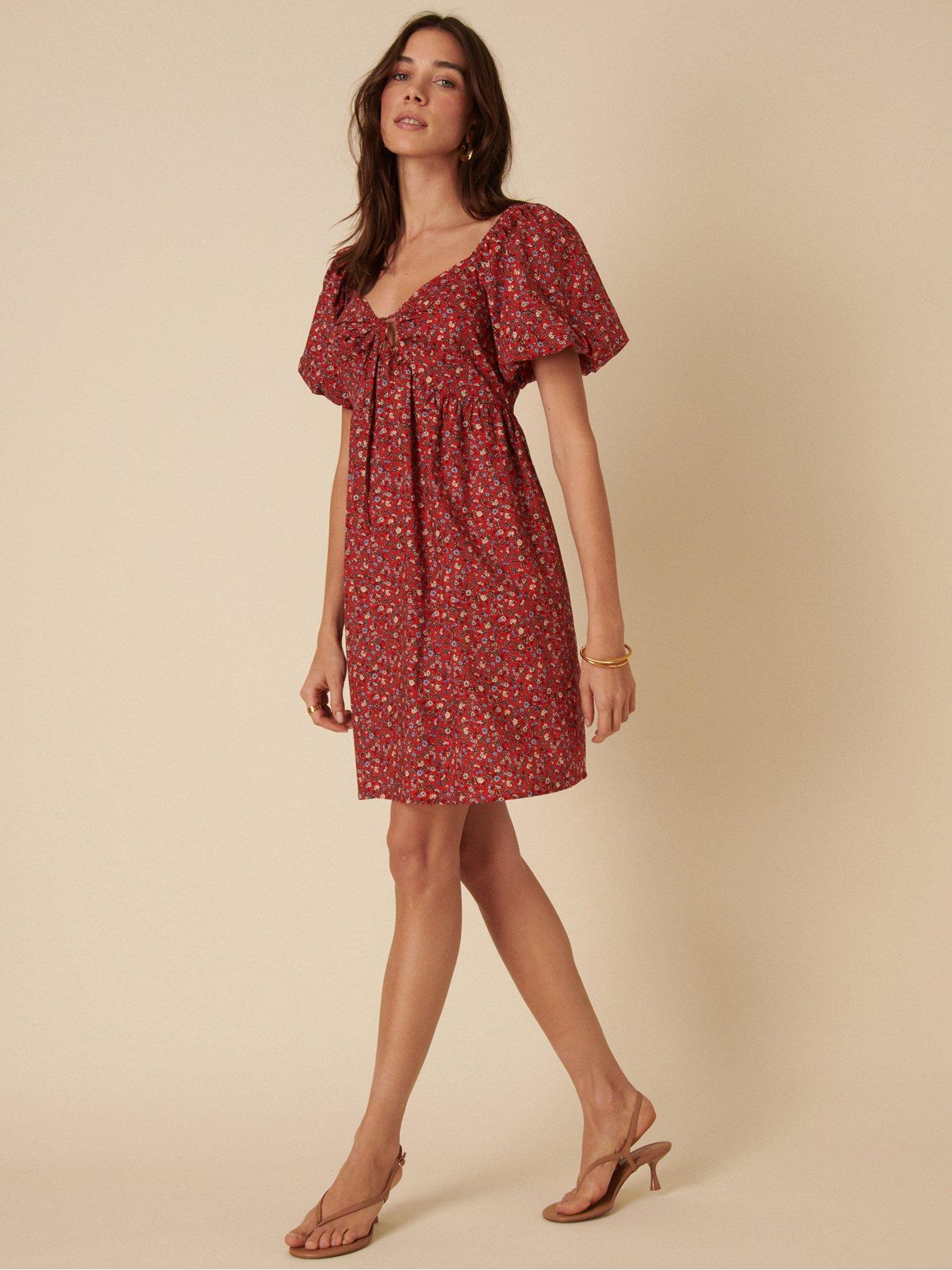 Image 3 of 5 of Nobodys Child Joanna Ditsy Mini Dress - Red