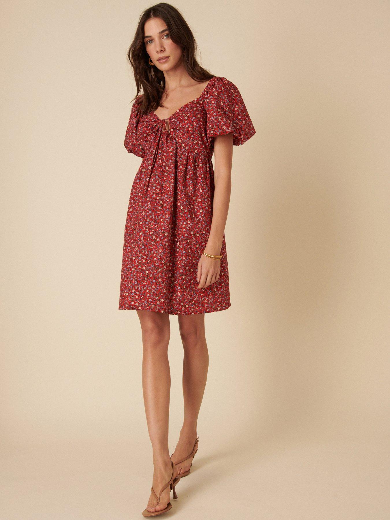 Image 5 of 5 of Nobodys Child Joanna Ditsy Mini Dress - Red