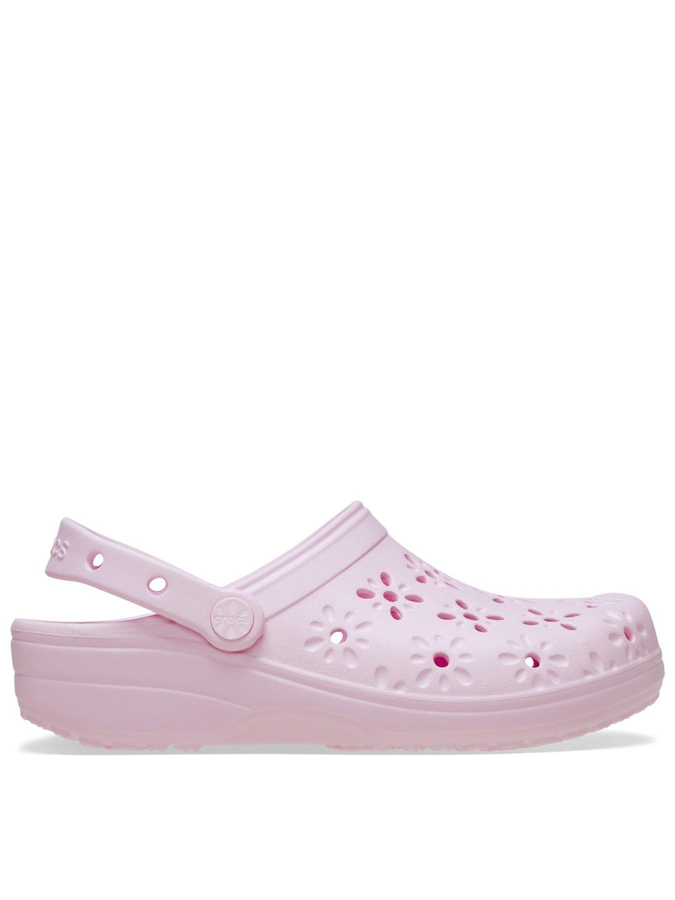 Image of Crocs Classic Floral Cut Out Clog - Pink