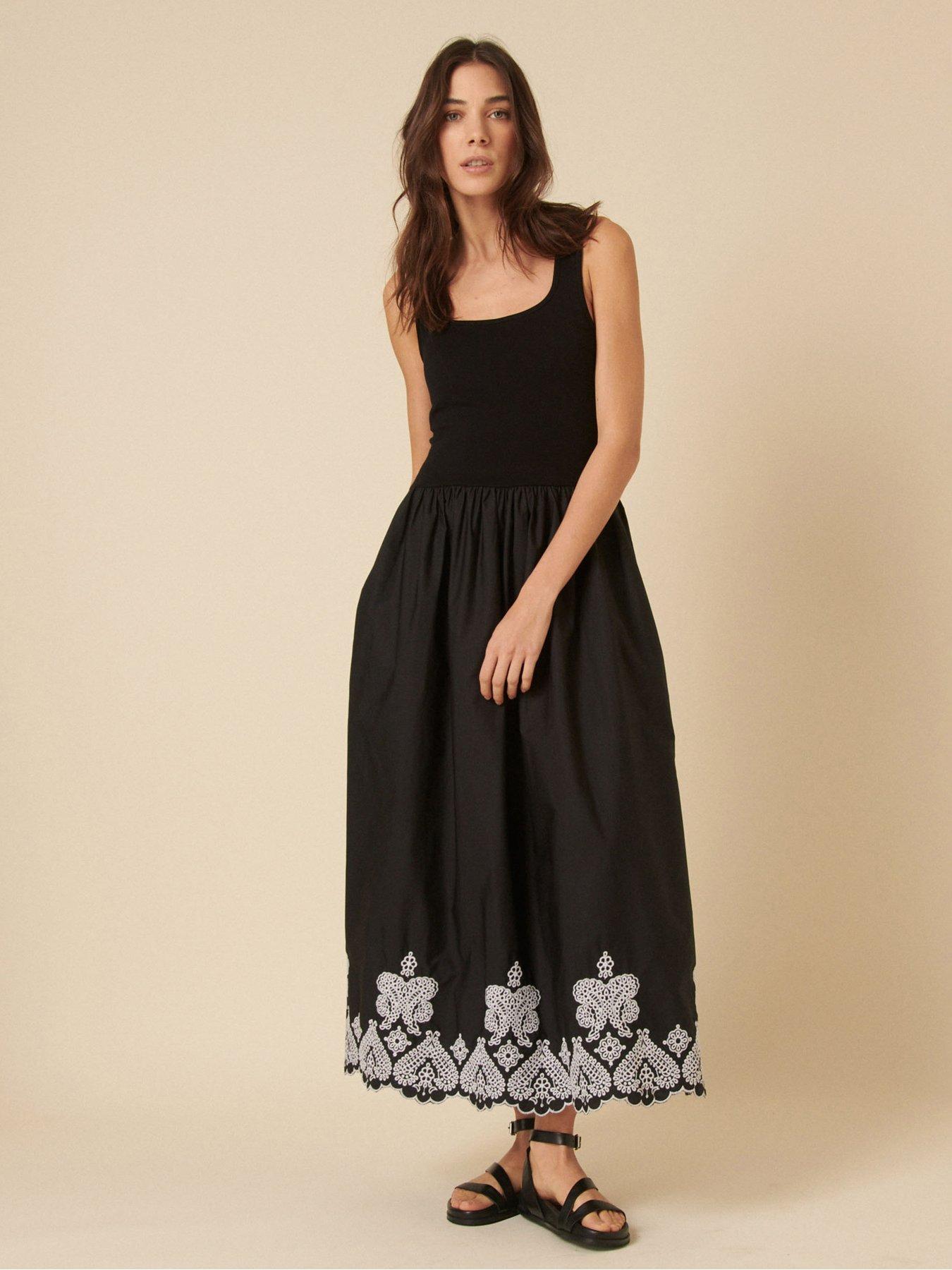Nobodys Child Colorado Embroidered Midi Dress - Black