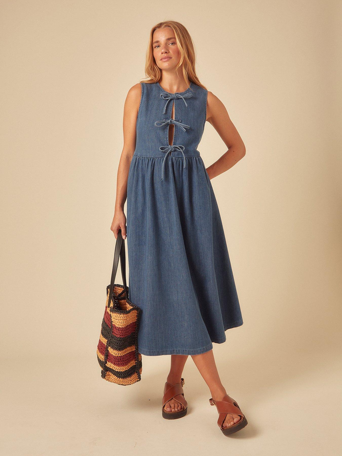 Nobodys Child Eden Denim Midi Dress - Blue