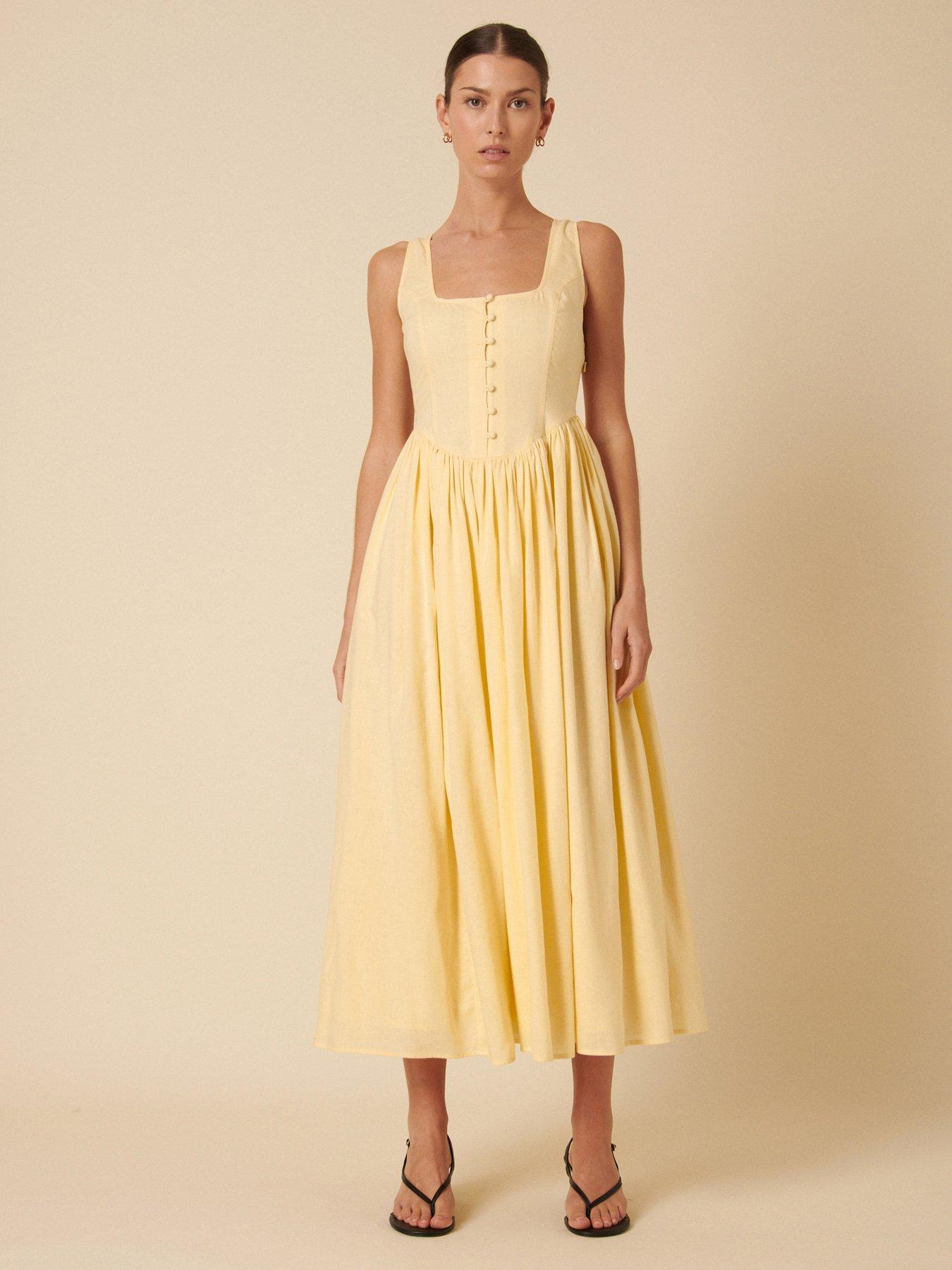 Image 1 of 4 of Nobodys Child Cora Midi Dress - Yellow