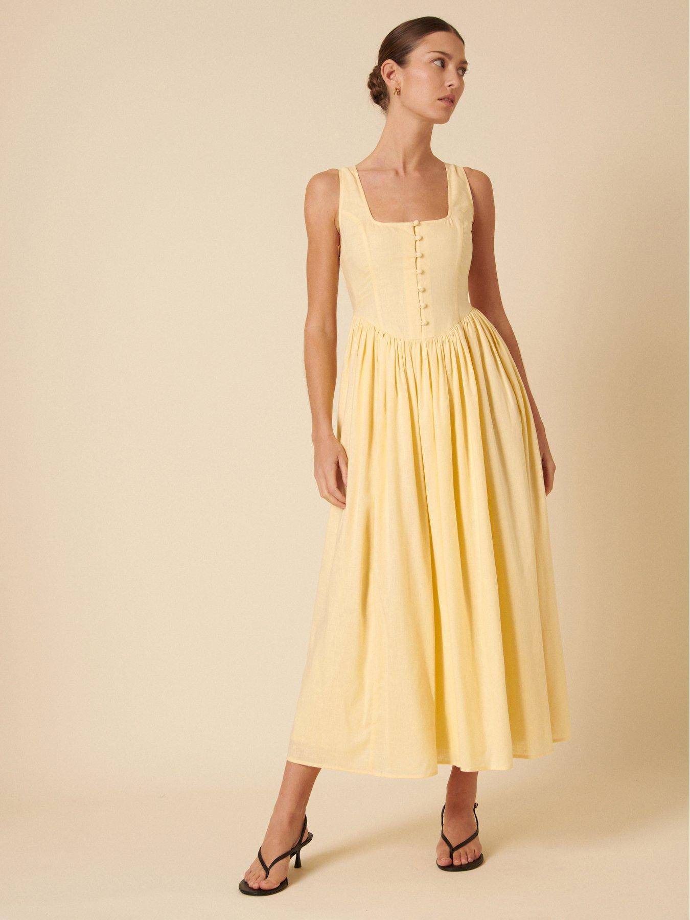 Image 3 of 4 of Nobodys Child Cora Midi Dress - Yellow
