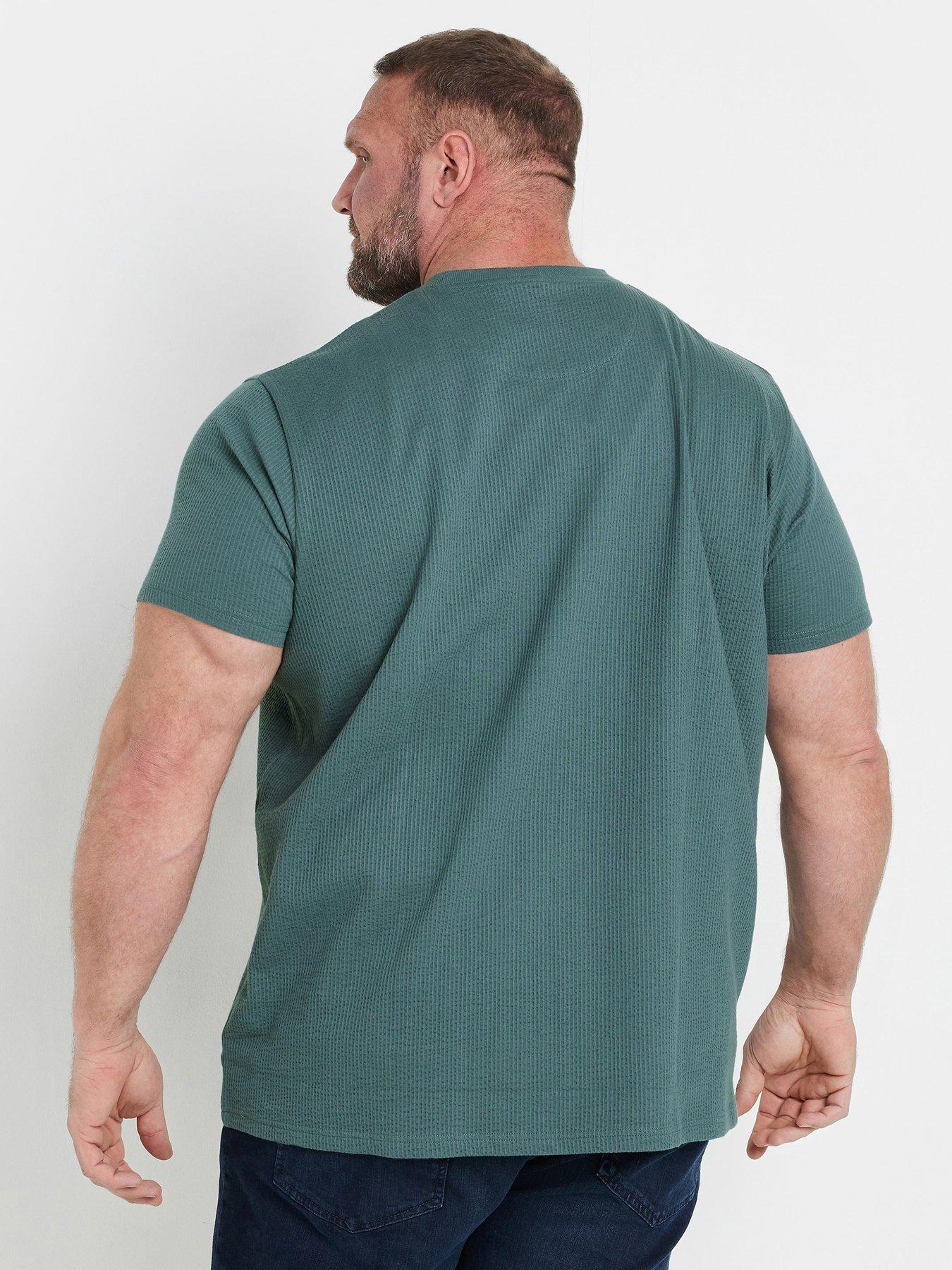 badrhino-seersucker-textured-t-shirt-greenstillFront