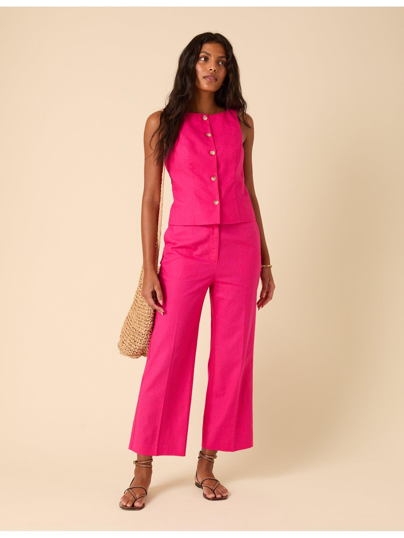 Image 3 of 4 of Nobodys Child Theo Waistcoat Slash Neck Top - Pink
