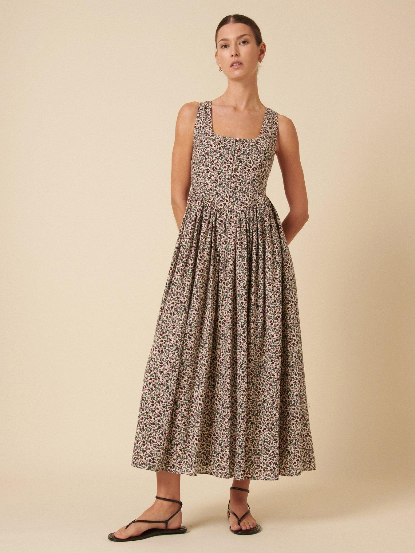 Image 5 of 5 of Nobodys Child Cora Ditsy Midi Dress - White