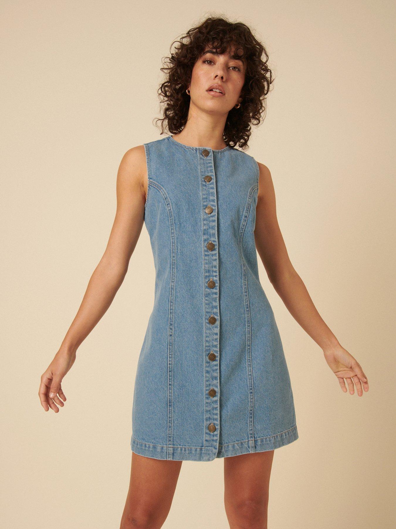 Image of Nobodys Child Denim Mini Dress - Blue