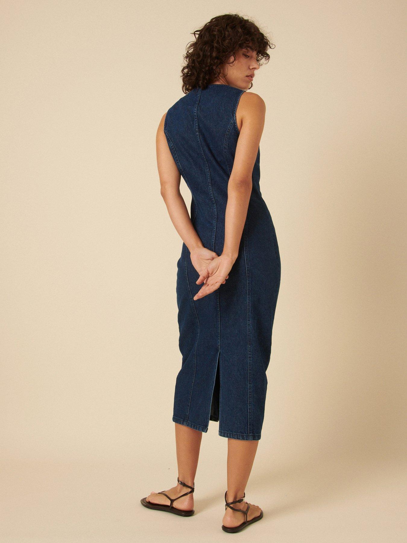 Image 2 of 5 of Nobodys Child Denim Midi Dress - Blue