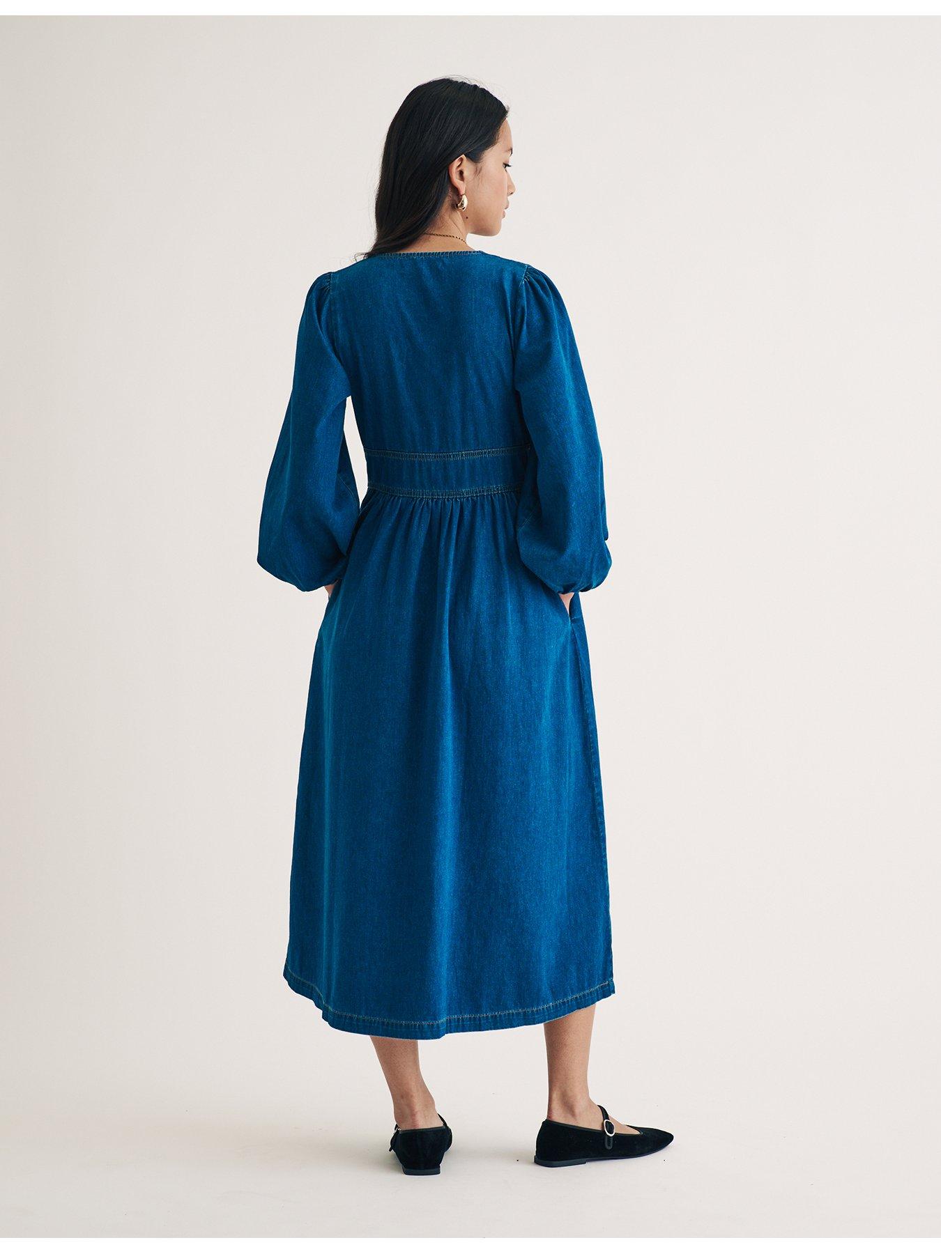Image 2 of 3 of Nobodys Child Long Sleeve Midi Dress - Blue