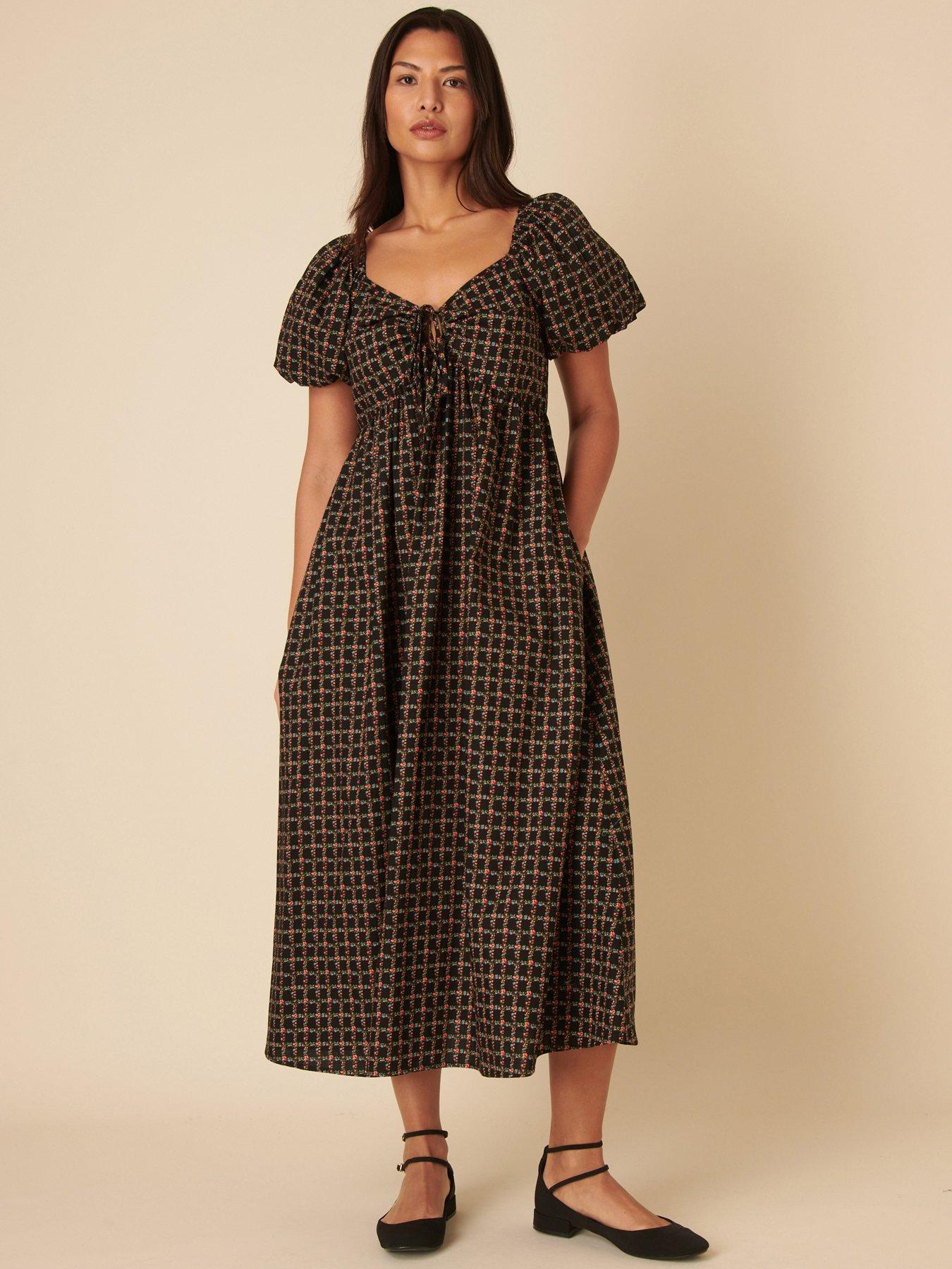 Nobodys Child Joanna Cherie Ditsy Midi Dress - Black