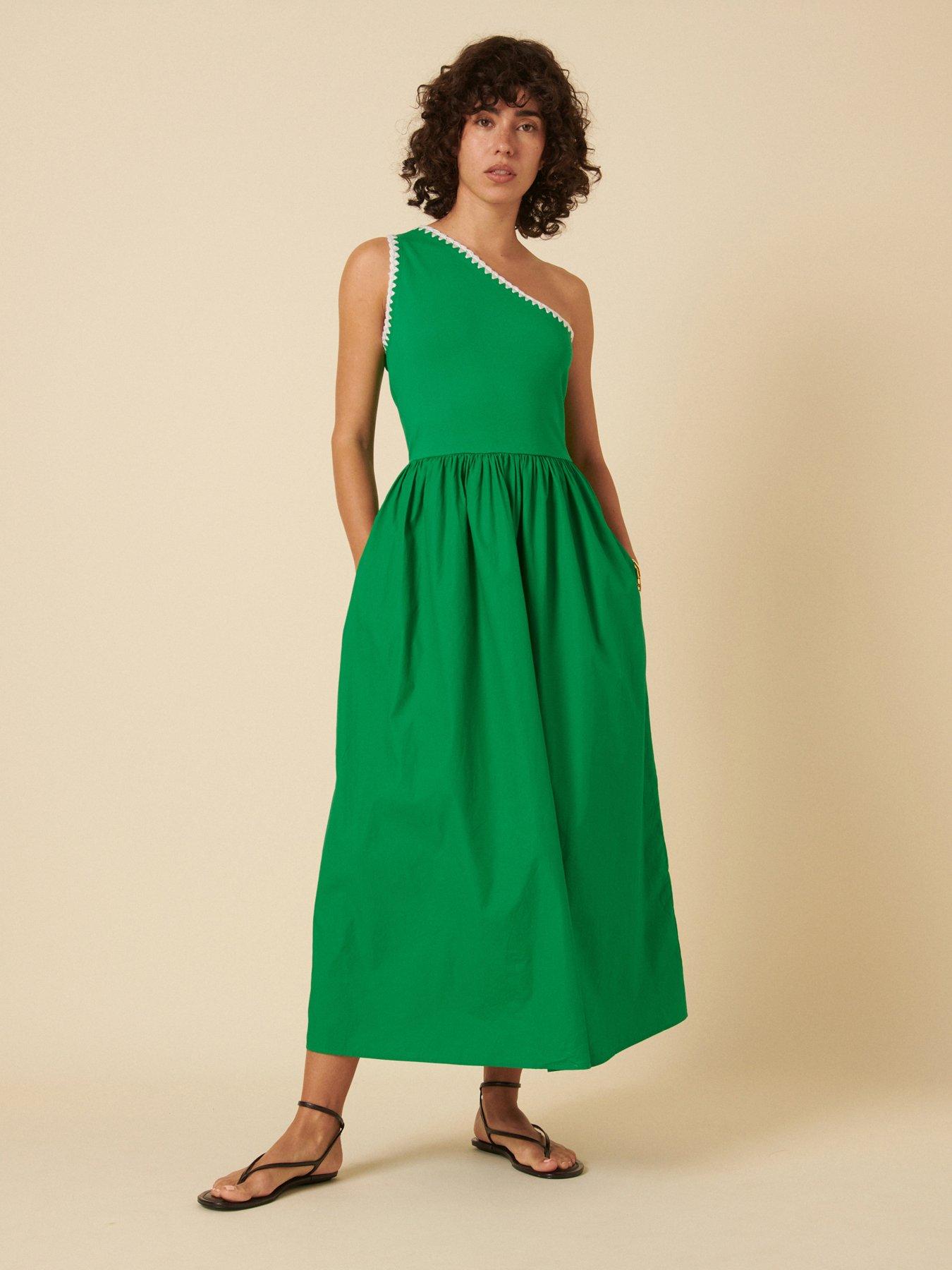 Image 1 of 5 of Nobodys Child Sabrina Midi Dress - Green