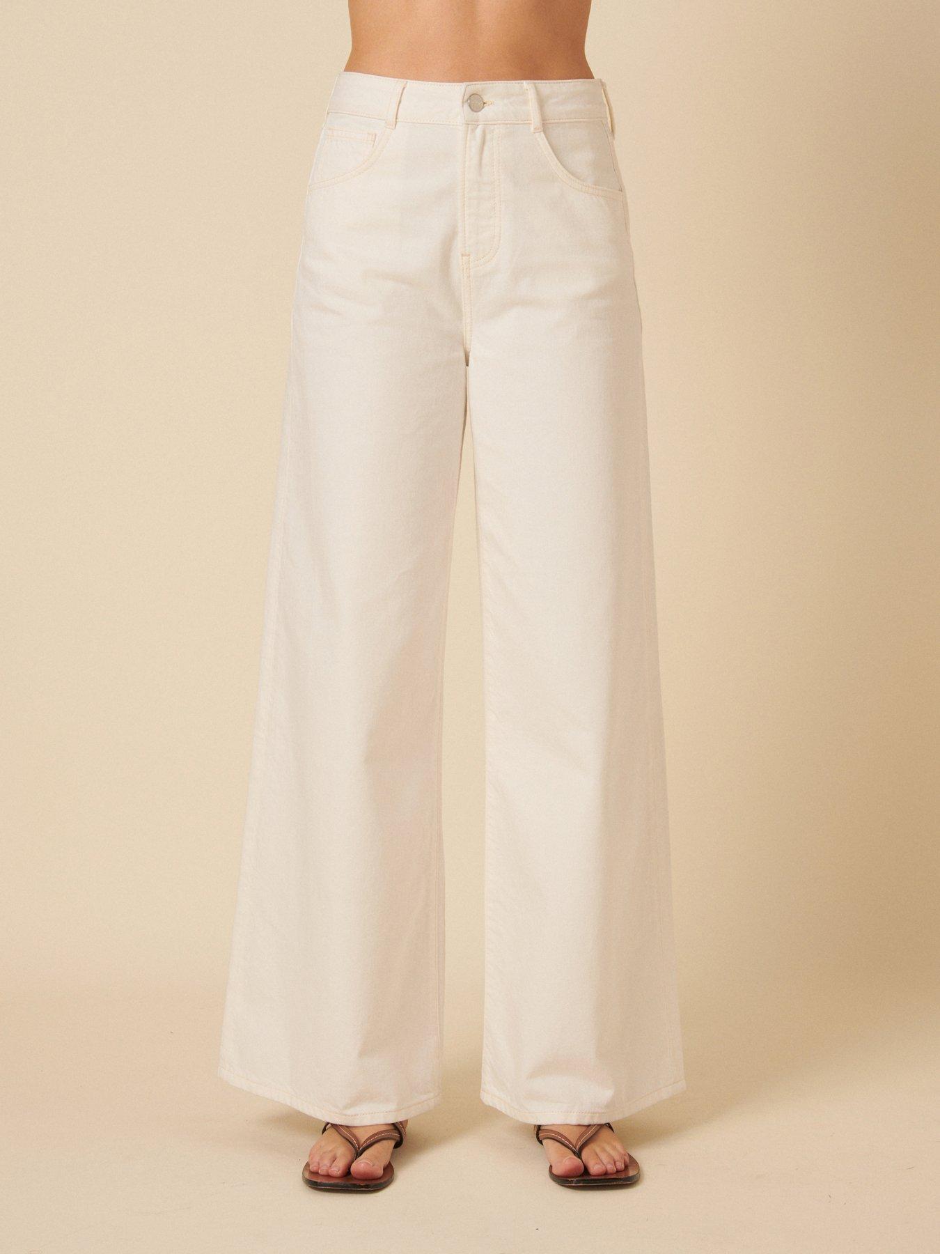 Image 1 of 4 of Nobodys Child Palazzo Jean - Bright Cream