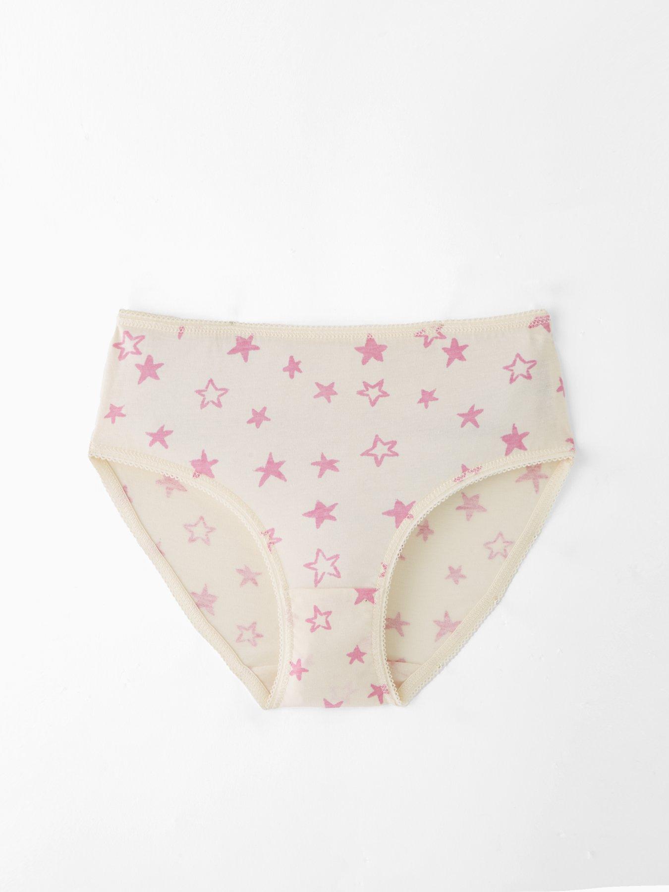 Image 4 of 5 of Mini V by Very Girls 7 Pack Briefs - Star/Heart Print