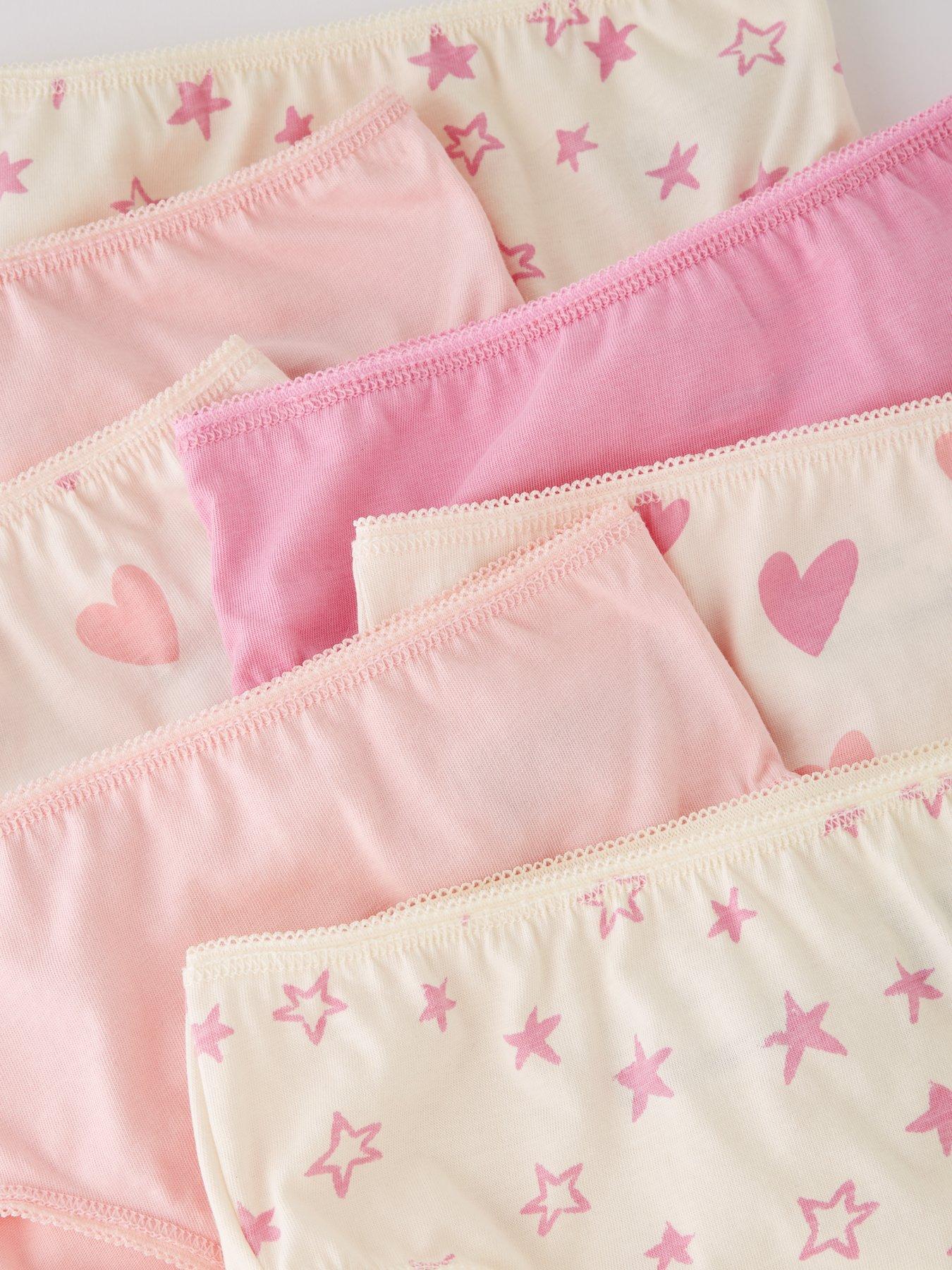 Image 5 of 5 of Mini V by Very Girls 7 Pack Briefs - Star/Heart Print
