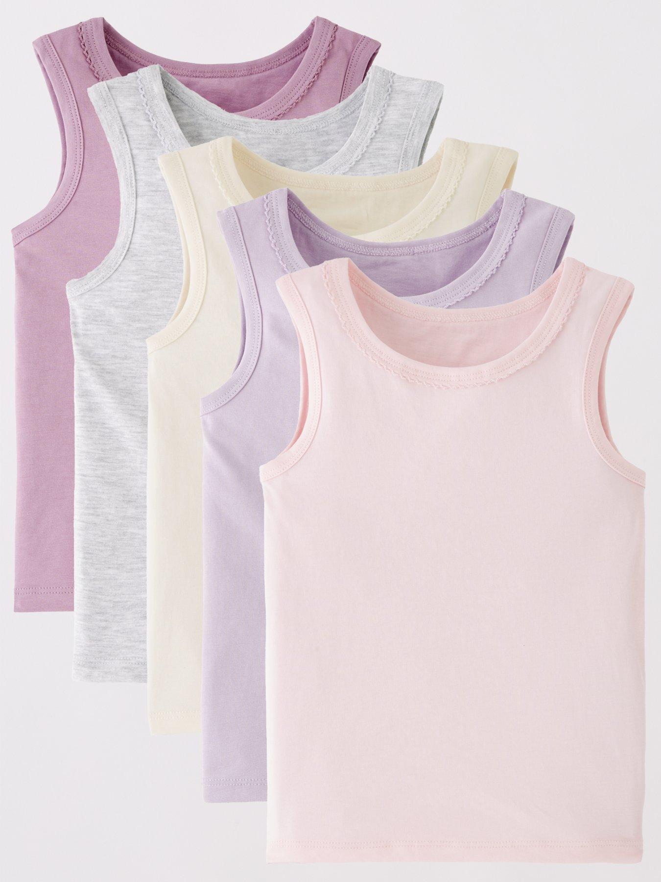 Mini V by Very Girls 5 Pack Vests (All Solids) - Multi