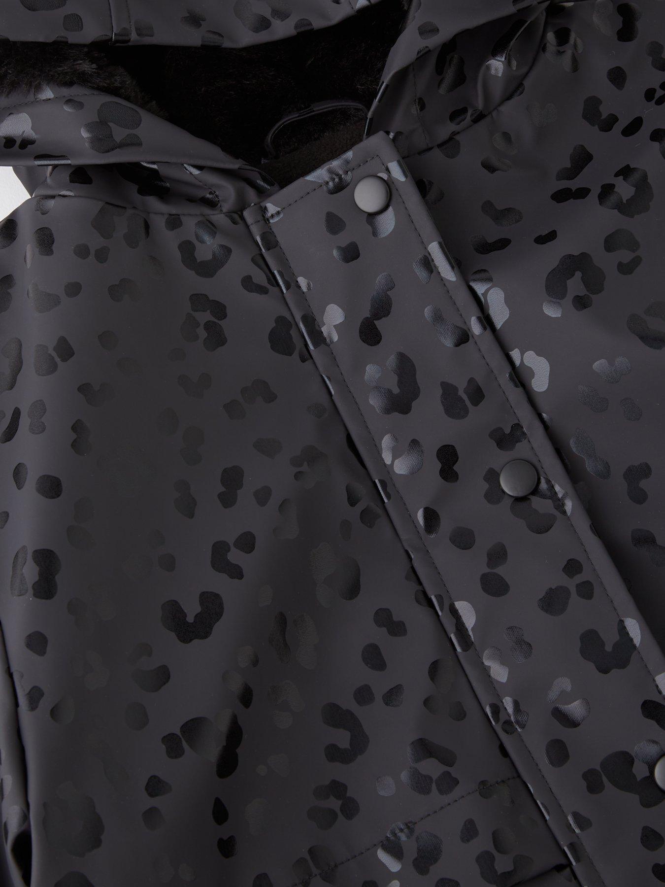 v-by-very-girls-leopard-hooded-shower-resistant-fleece-lined-raincoat-blackdetail