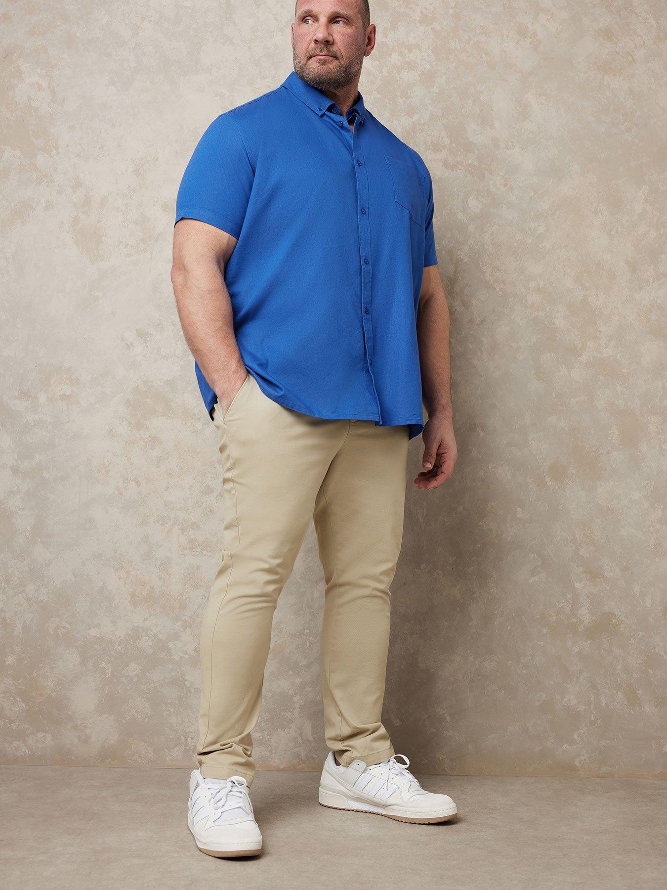Image 1 of 4 of BadRhino Short Sleeve Oxford Shirt - Blue