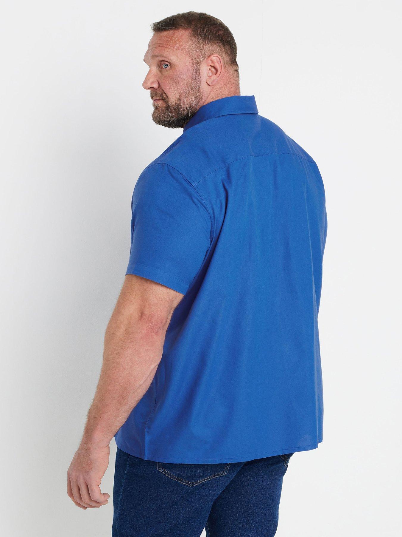 Image 2 of 4 of BadRhino Short Sleeve Oxford Shirt - Blue