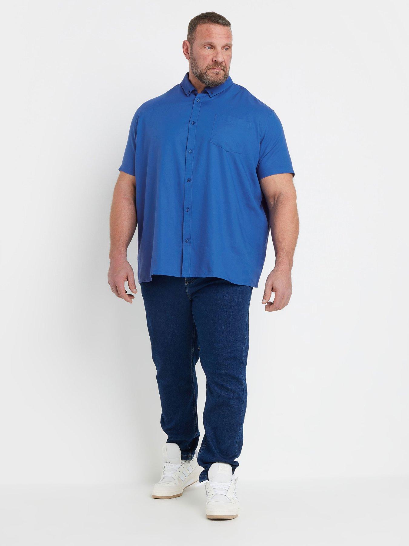 Image 3 of 4 of BadRhino Short Sleeve Oxford Shirt - Blue