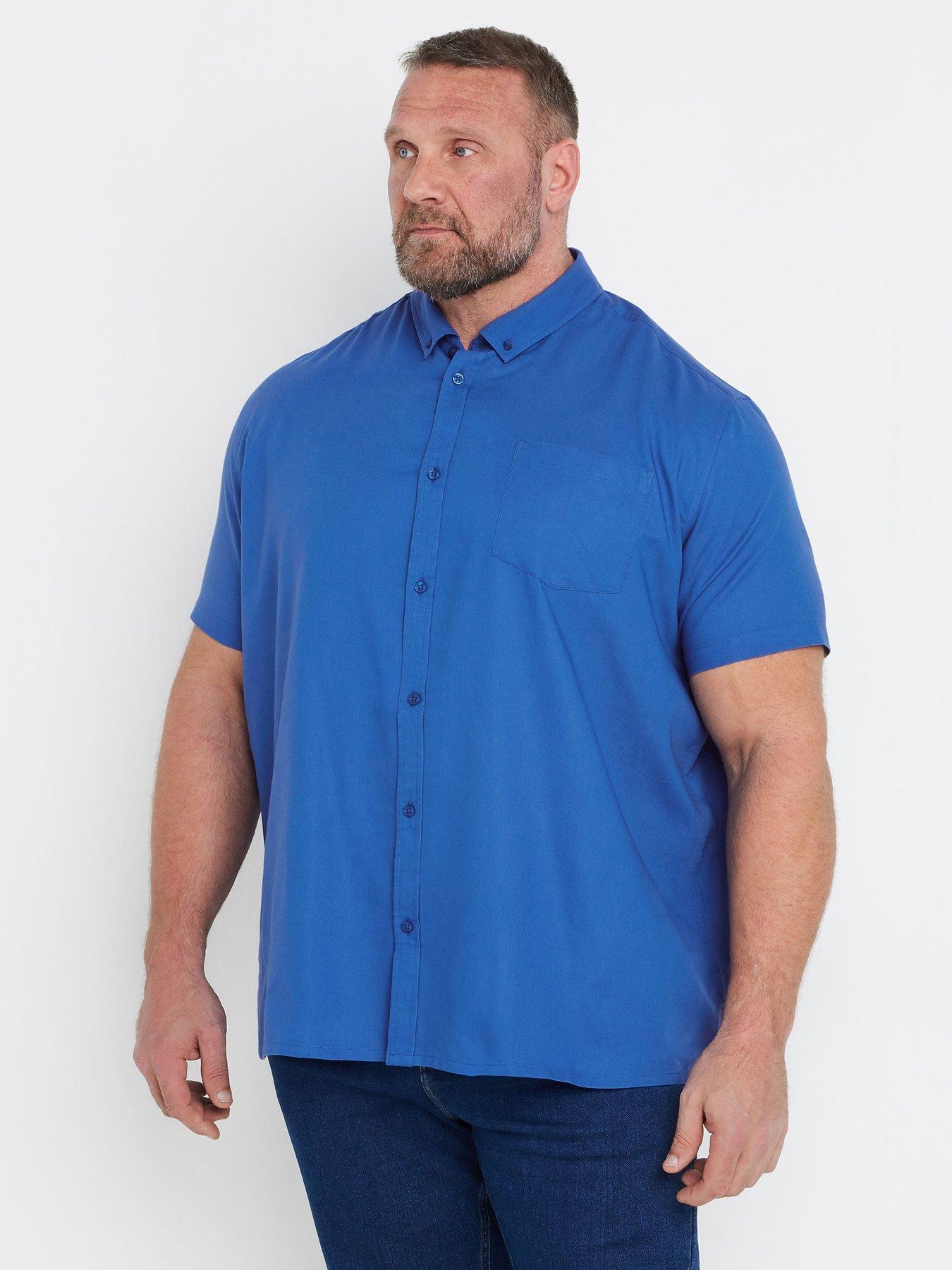 Image 4 of 4 of BadRhino Short Sleeve Oxford Shirt - Blue