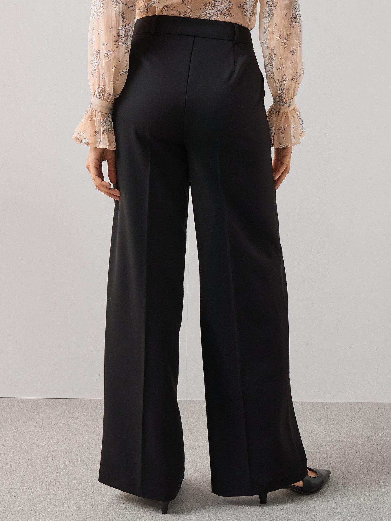 Image 2 of 6 of The Very Collection Petite Wide Leg Trouser - Black