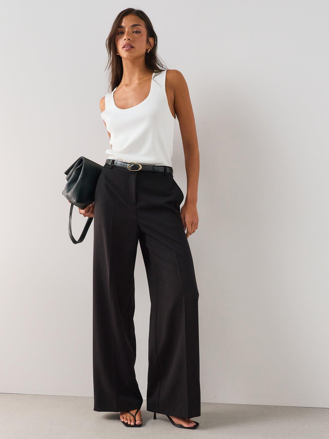 The Very Collection Tall Wide Leg Trousers - Black