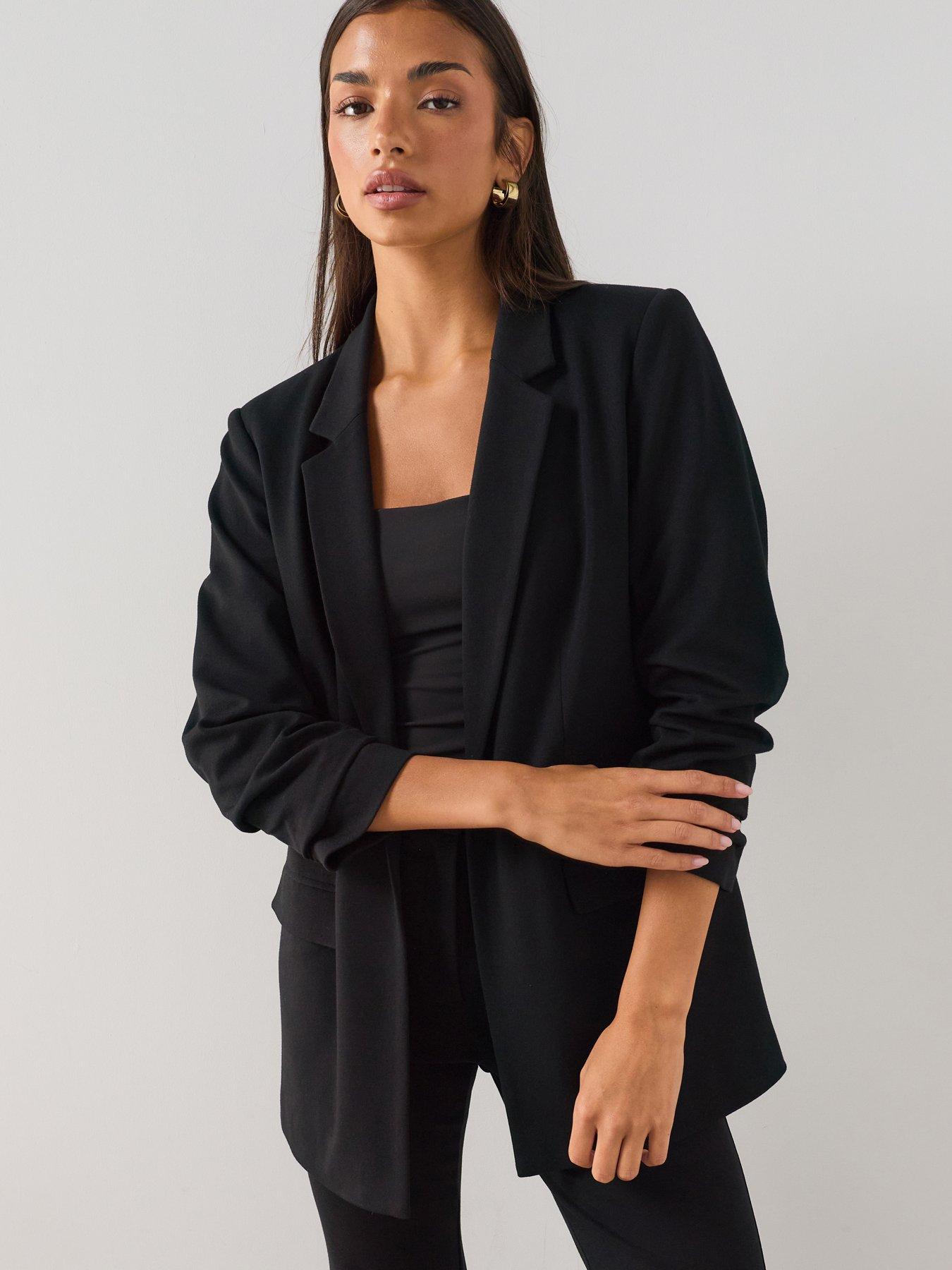 The Very Collection Ultimate Ruched Sleeve Blazer - Black