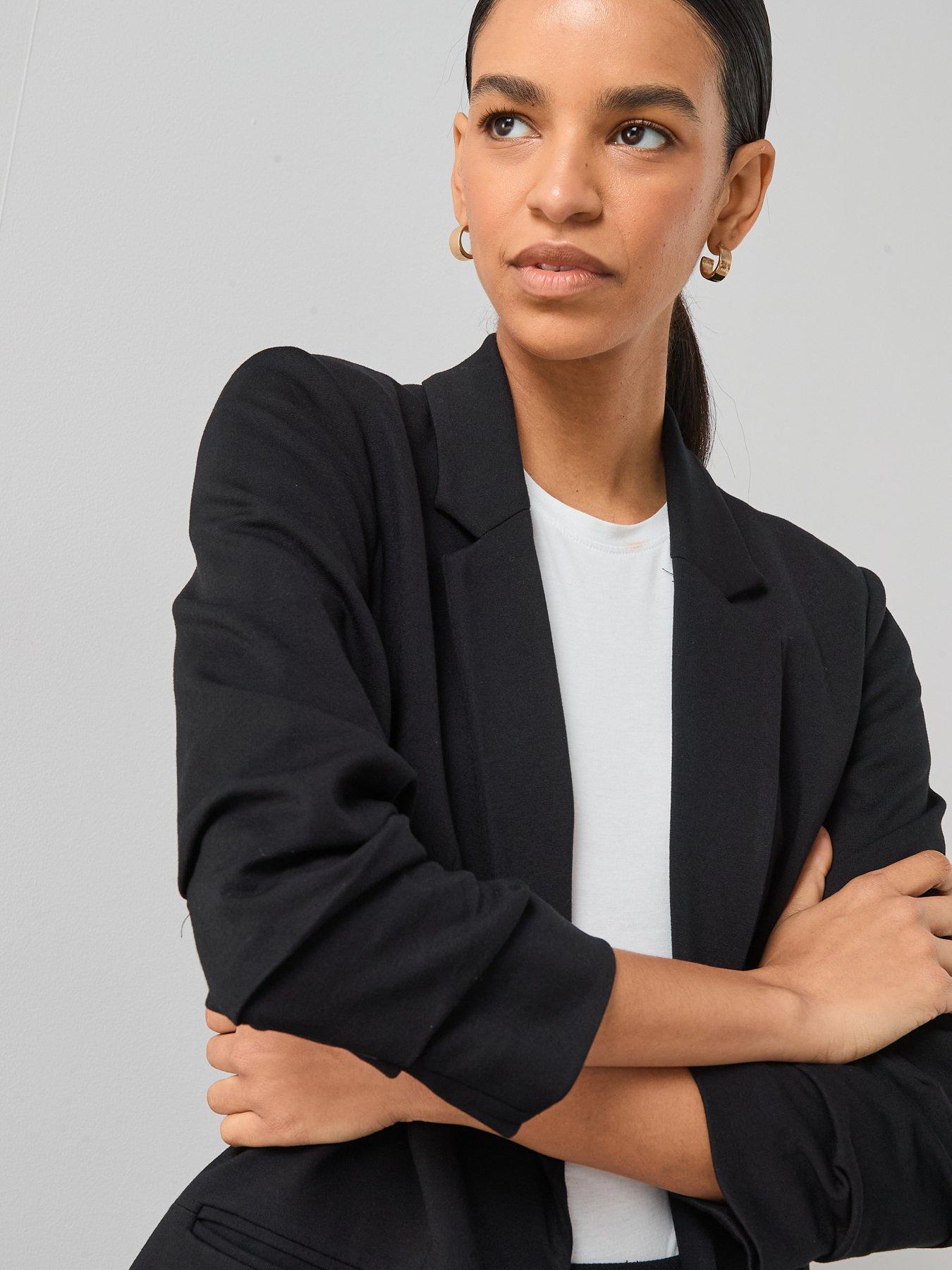 the-very-collection-ultimate-ruched-sleeve-blazer-blackdetail