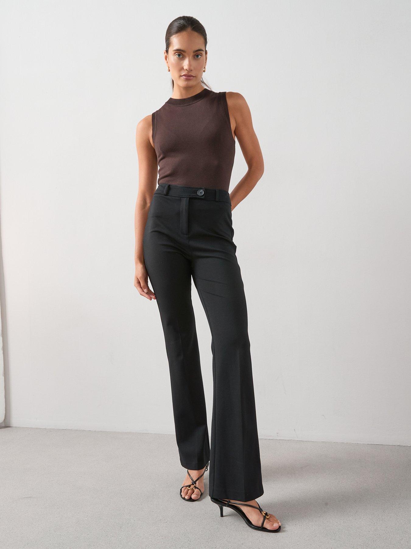 Image 1 of 6 of The Very Collection Womens Sculpting High Waist Flare Trousers - Black