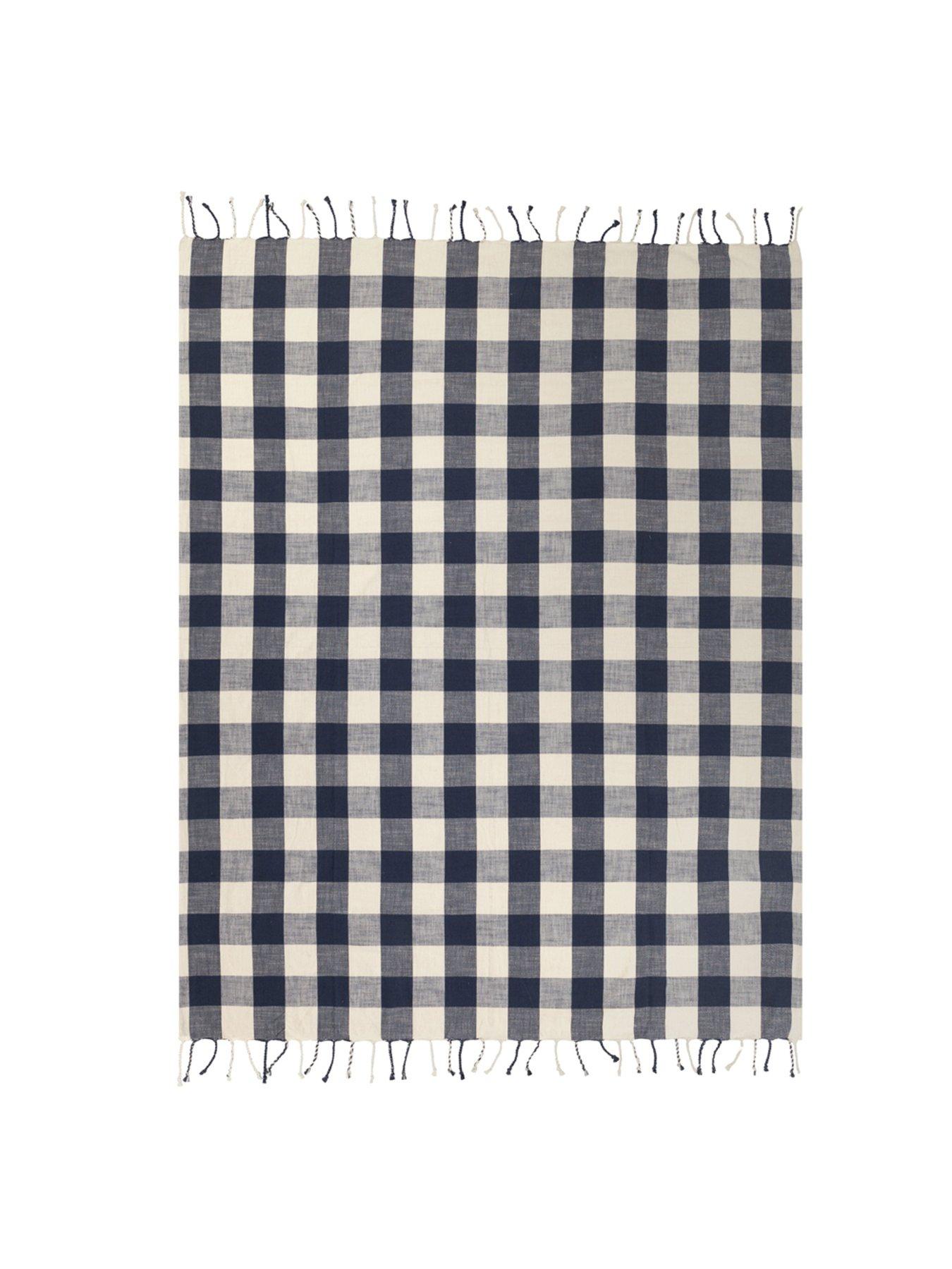 Image 2 of 4 of Yard Chesil 100% Cotton Check Throw- 130x170cm